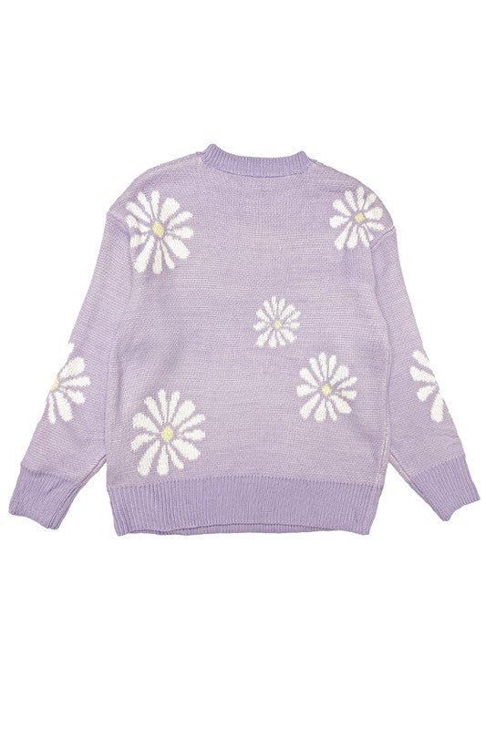 Daisy Flower Oversized Sweater