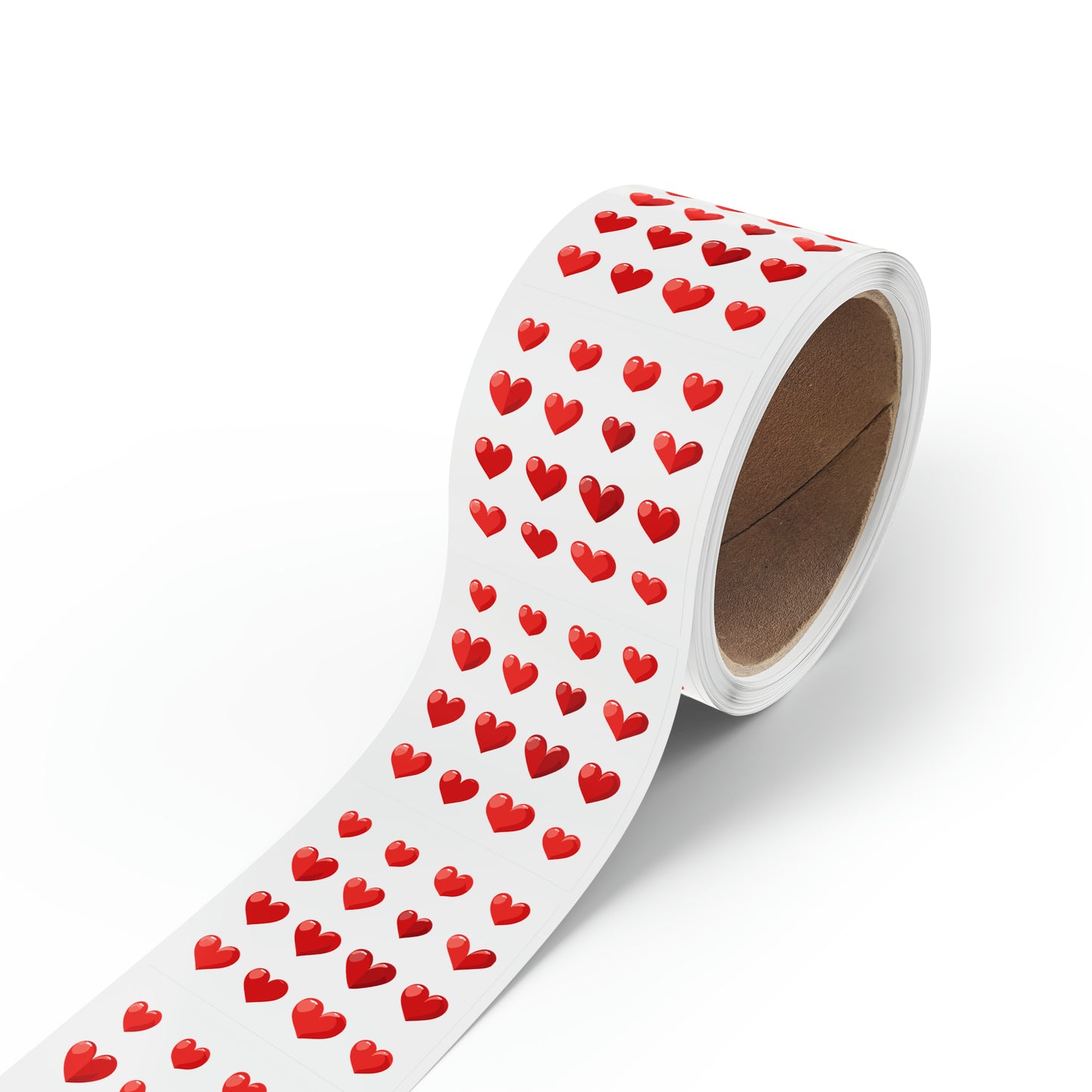 Valentine's day red hearts shape Square Sticker Label Rolls