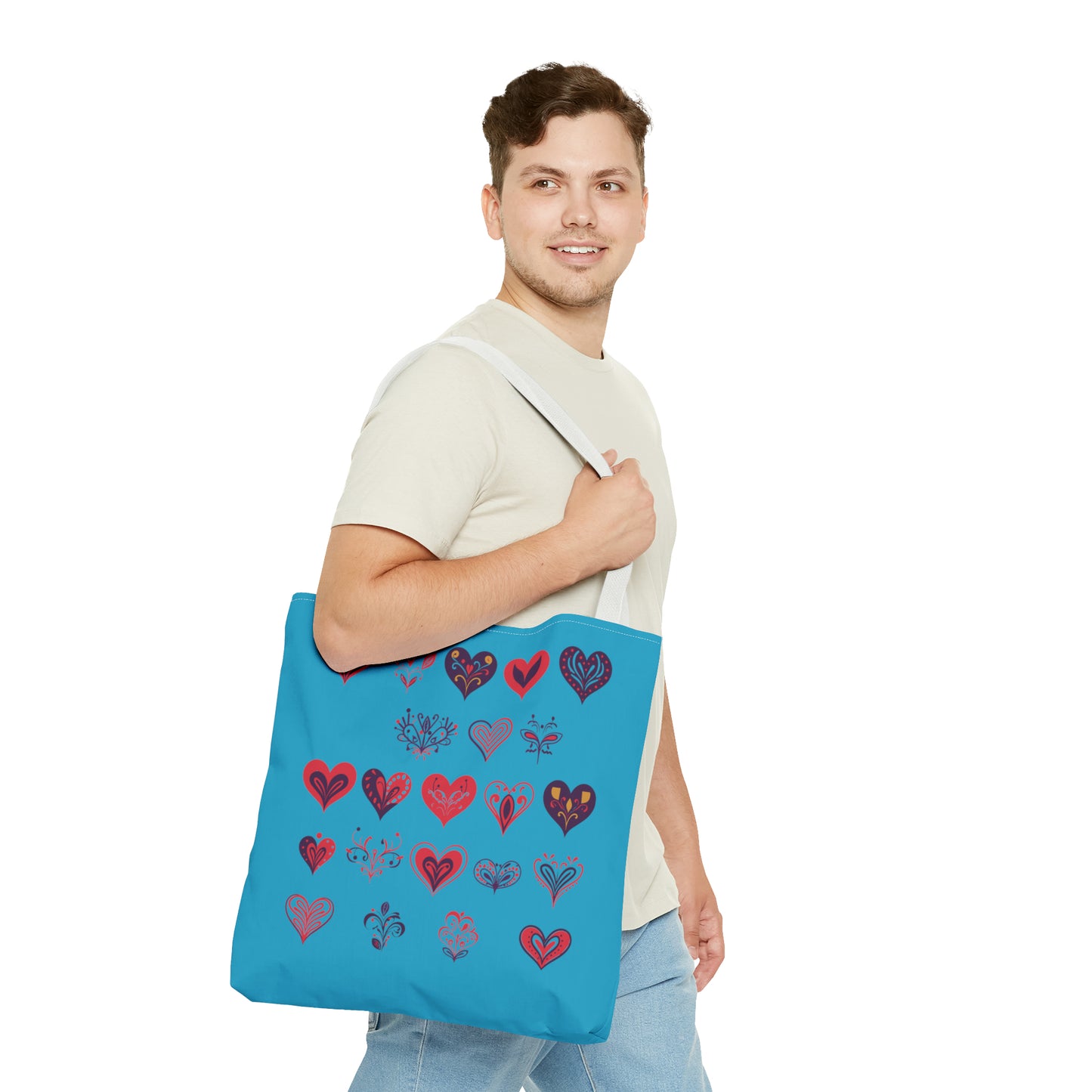 Valentine's Turquoise Tote Bag (AOP)