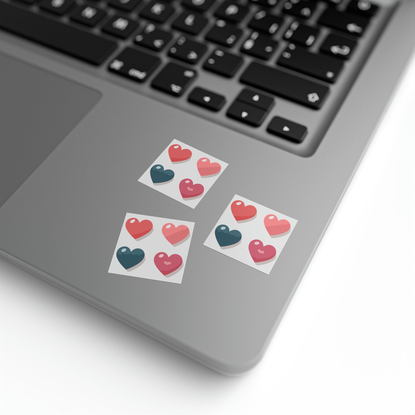 Valentine's day four hearts Square Sticker Label Rolls
