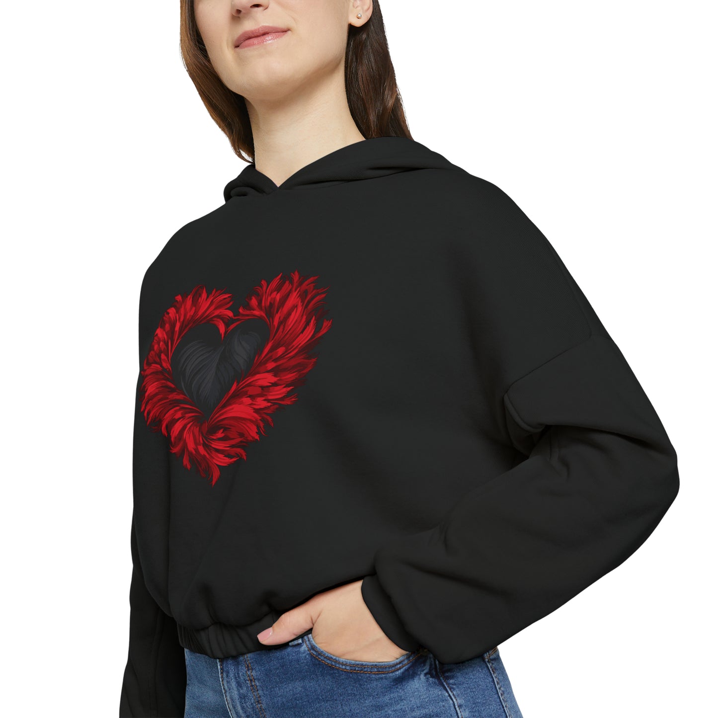 Valentine's best Gift, Women's Cinched Bottom Hoodie