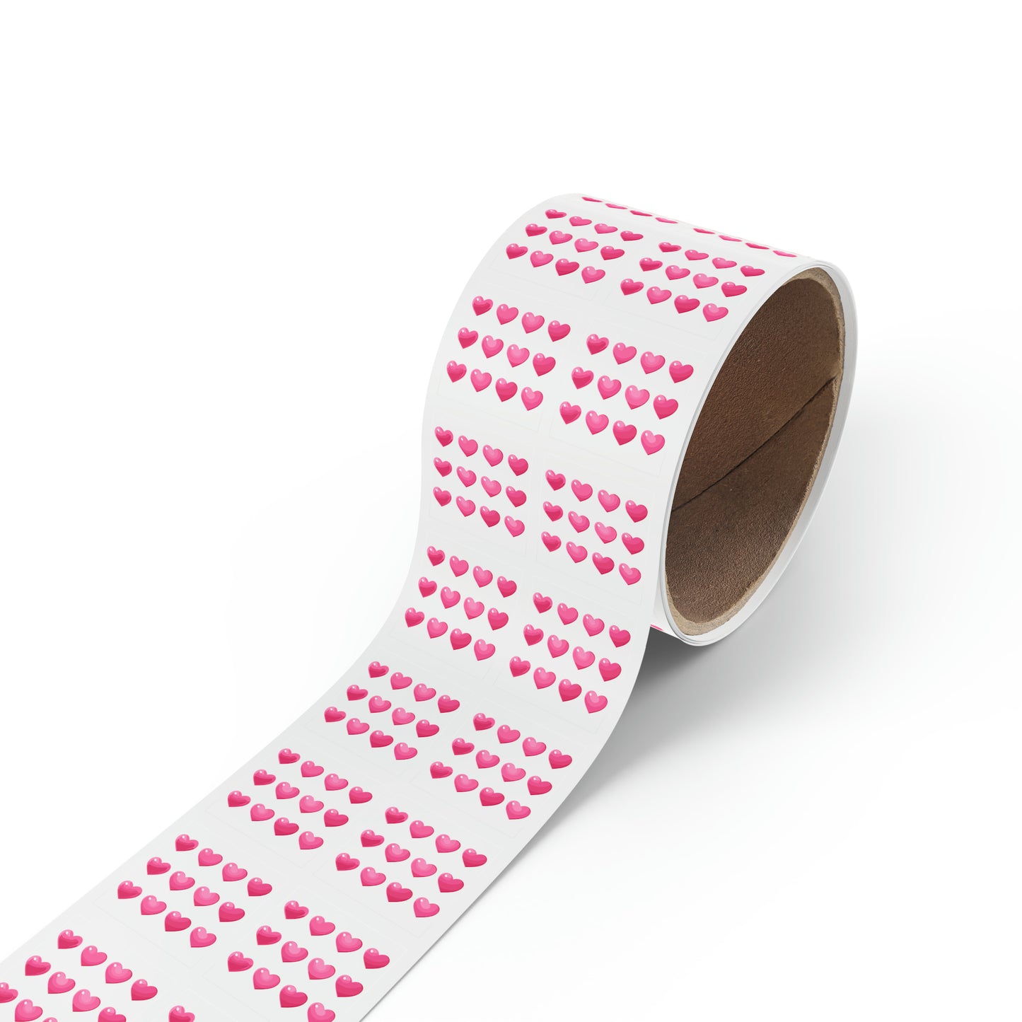 Valentine's day pink hearts shape Square Sticker Label Rolls