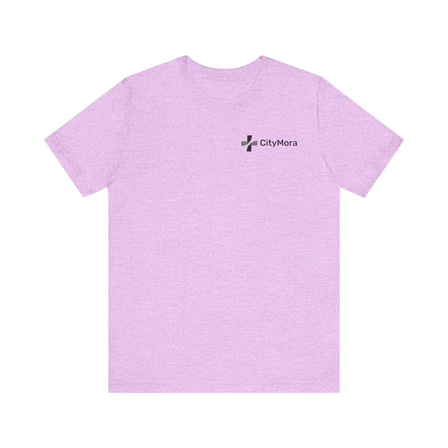 Casual Unisex Tee - 'CityMora' Motivational Short Sleeve Shirt - Black