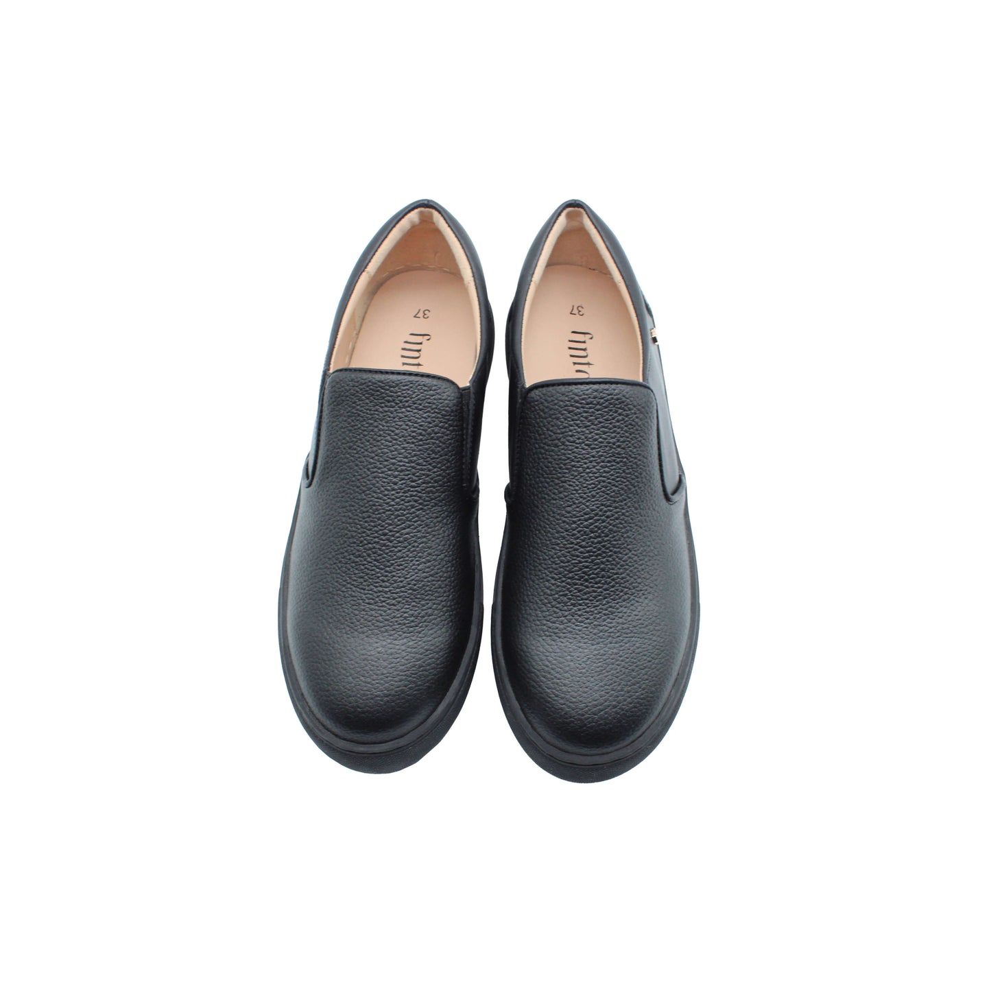 Black Leather Pebbled Step-in Boys Shoe Fintoes
