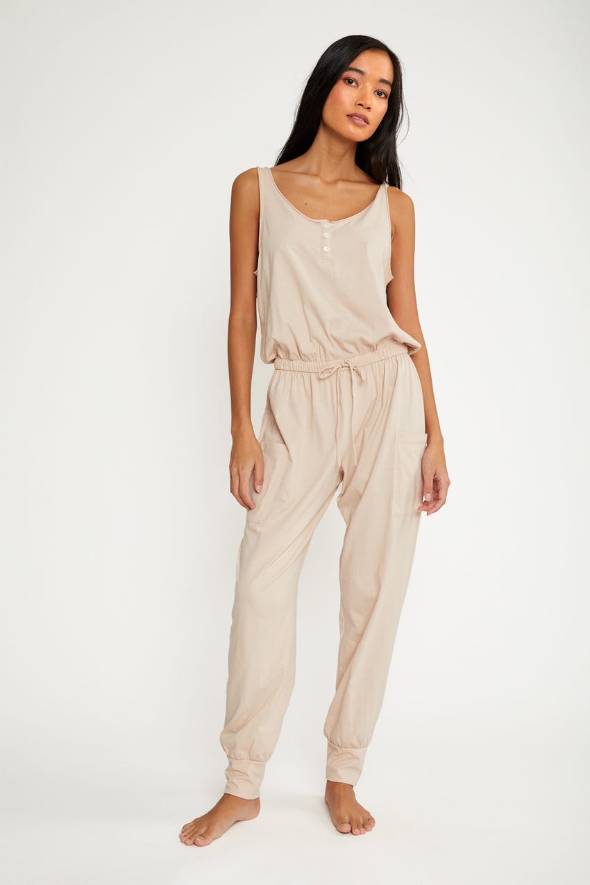 Brie Cargo Adjustable Drawstring Waist Cargo Jumpsuit