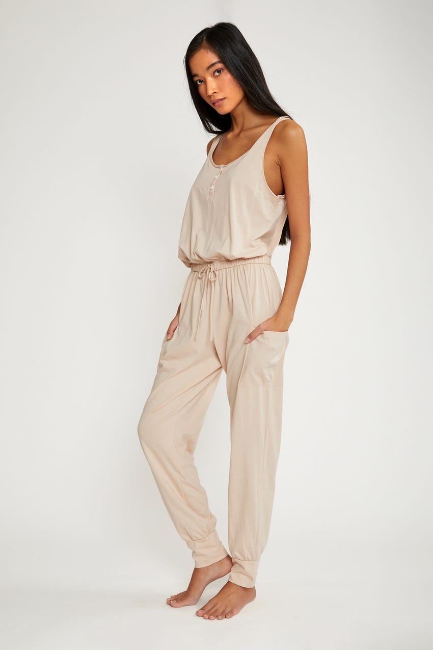 Brie Cargo Adjustable Drawstring Waist Cargo Jumpsuit