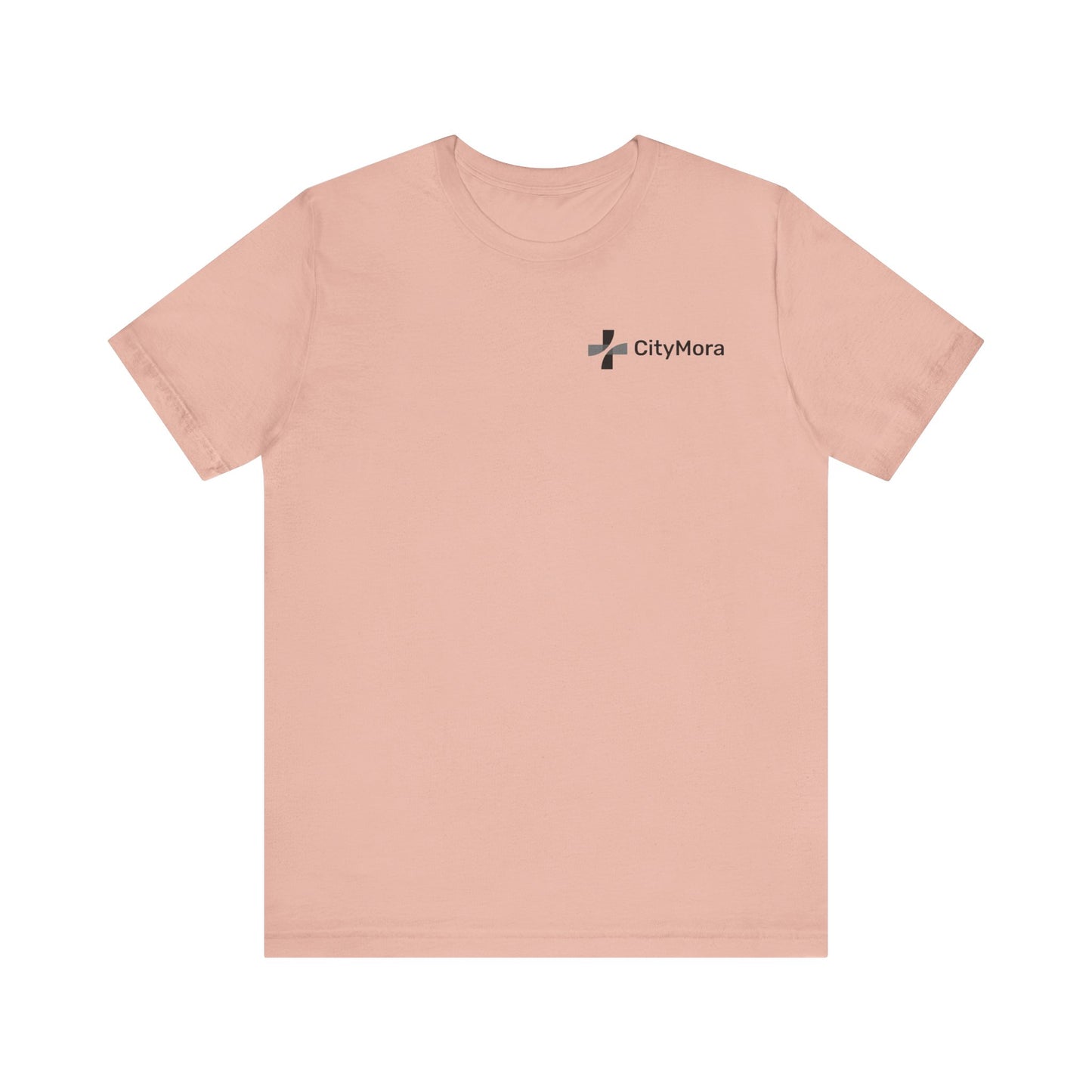 Casual Unisex Tee - 'CityMora' Motivational Short Sleeve Shirt - Black