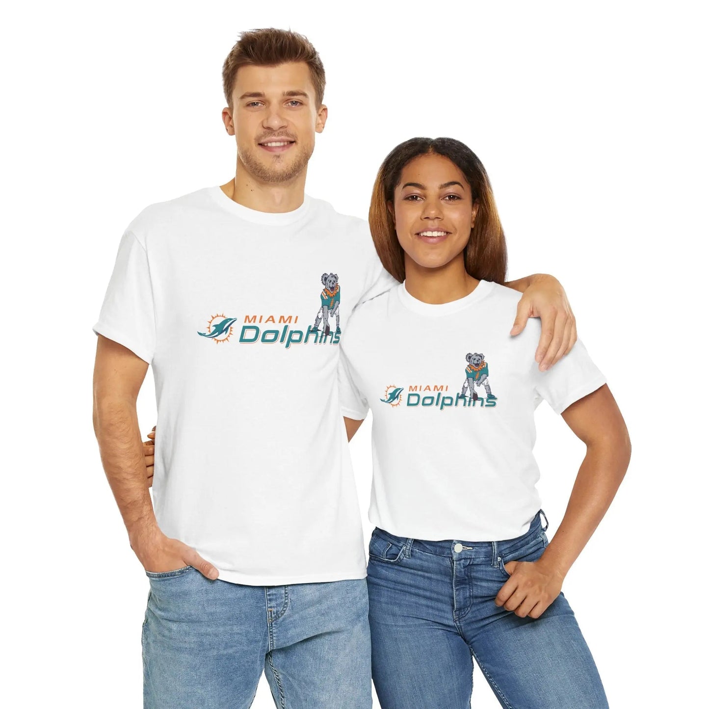 Miami Dolphins Dancing Bear Grateful Dead T-Shirt NFL Gridiron Collection