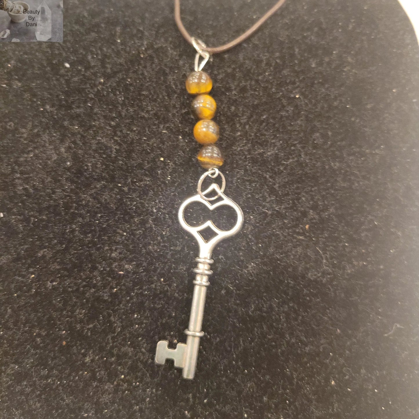 Tiger's Eye Skeleton Key Necklace Jewelry by Beauty by Dani