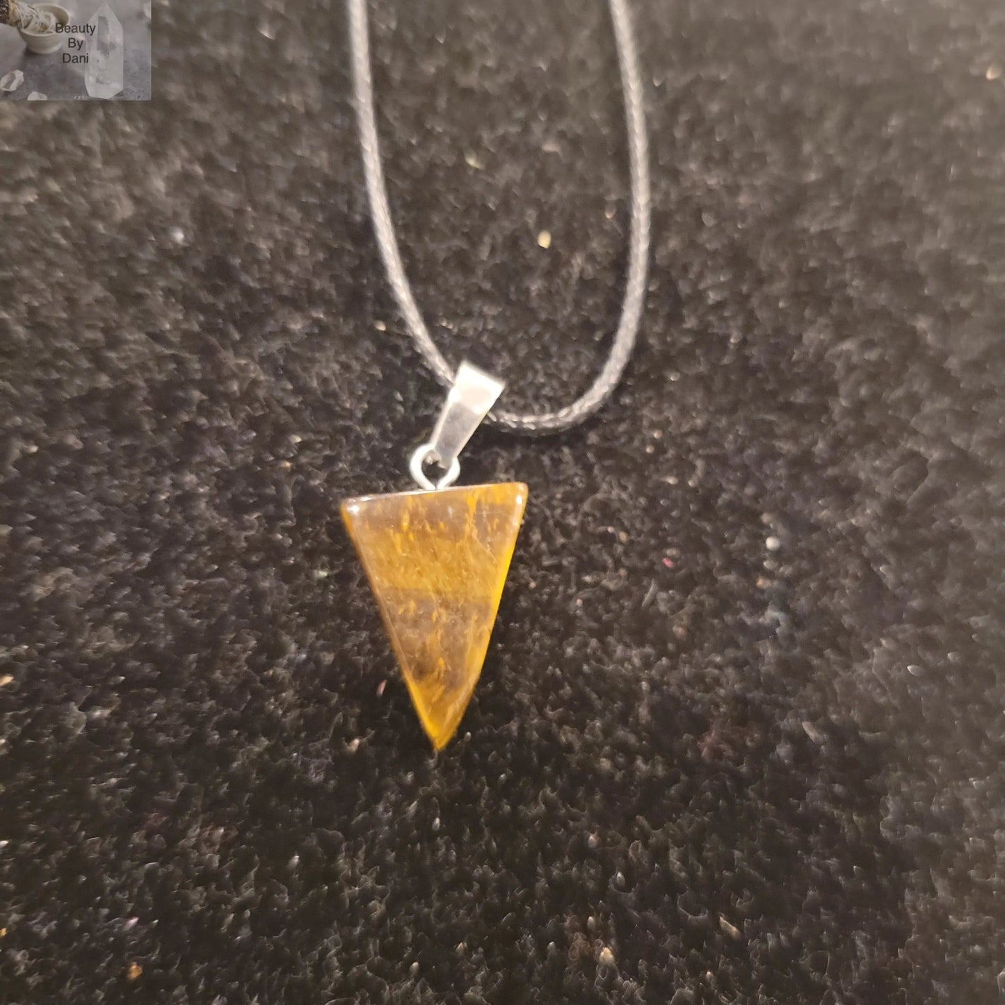 Tiger's Eye Leather Cord Necklace 18in