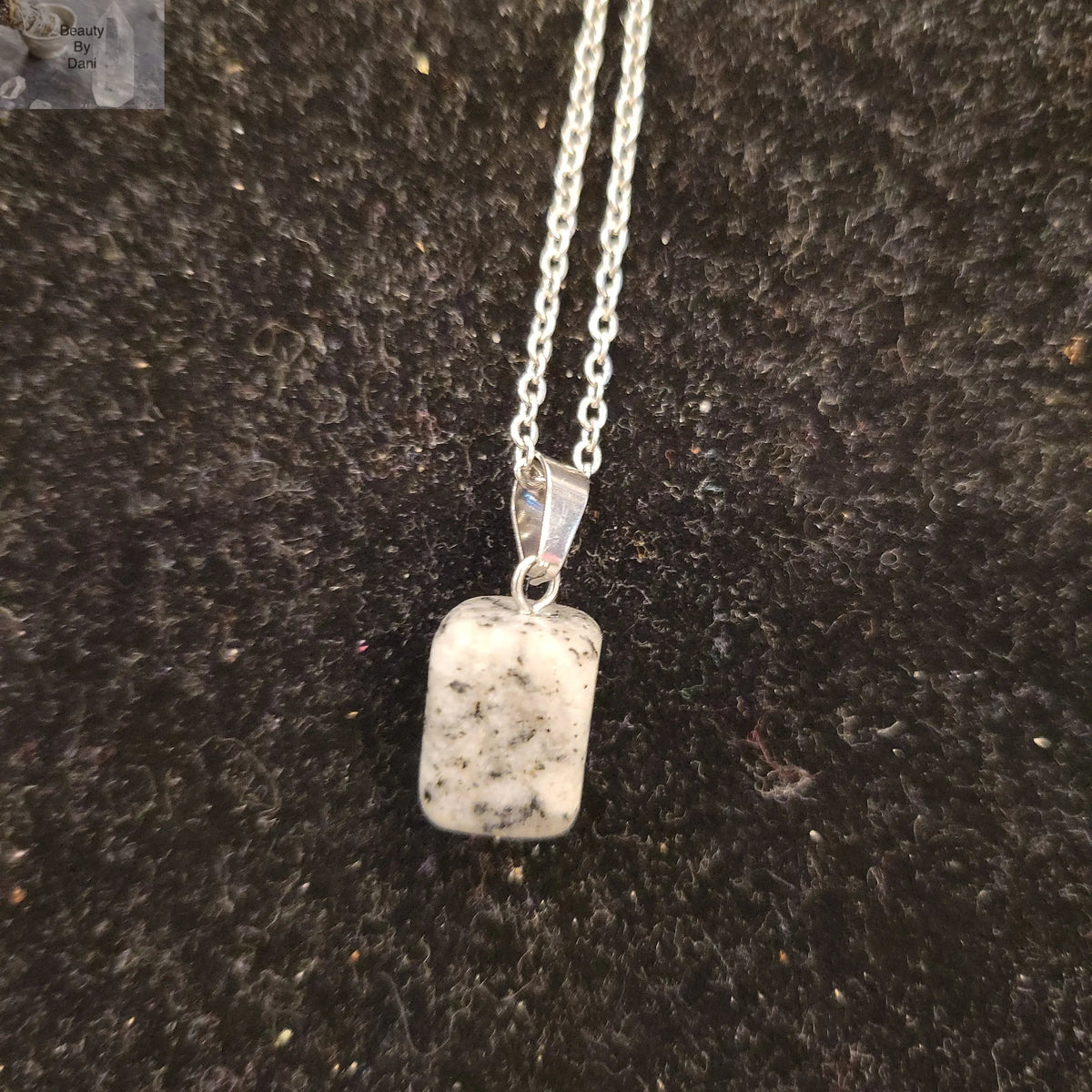 Snowflake Obsidian Pendant Necklace 18-inch Chain