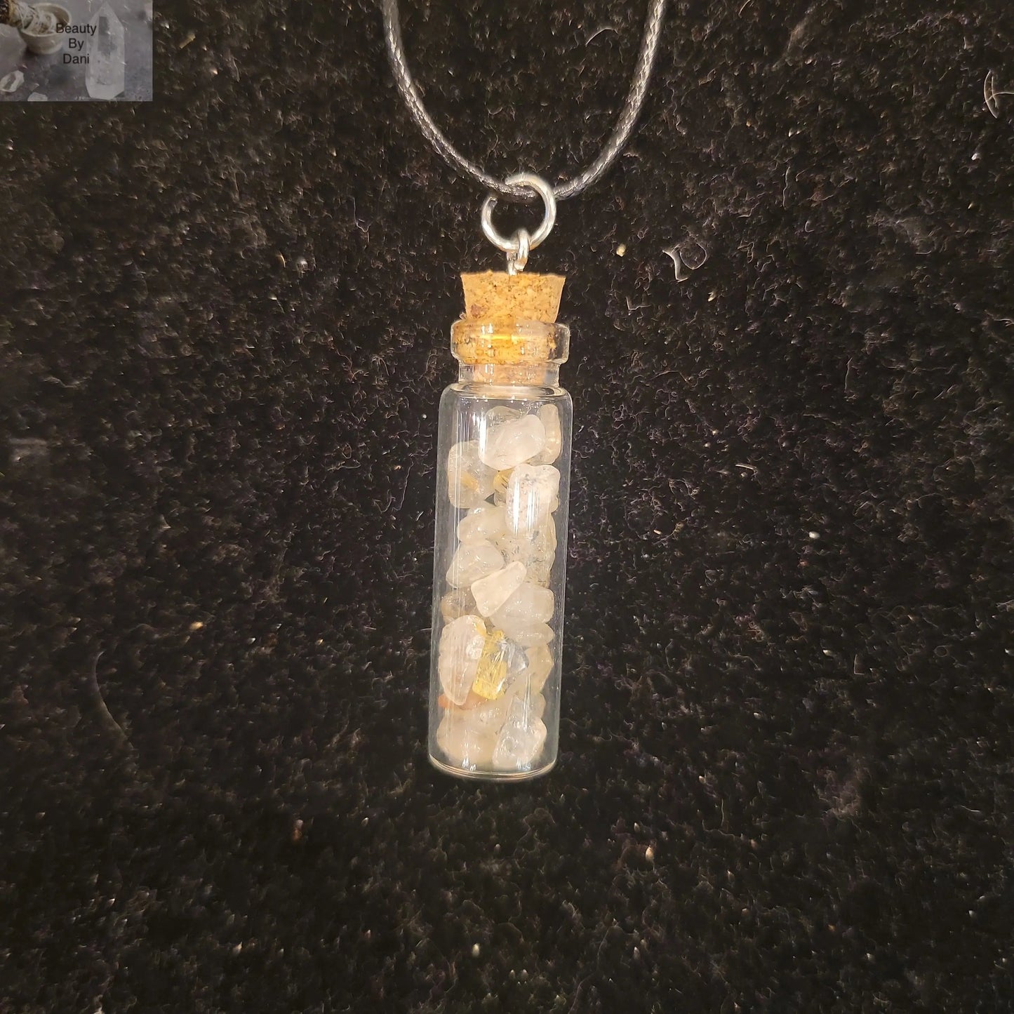 Rutilated Quartz Unique Pendant Necklace Beauty by Dani