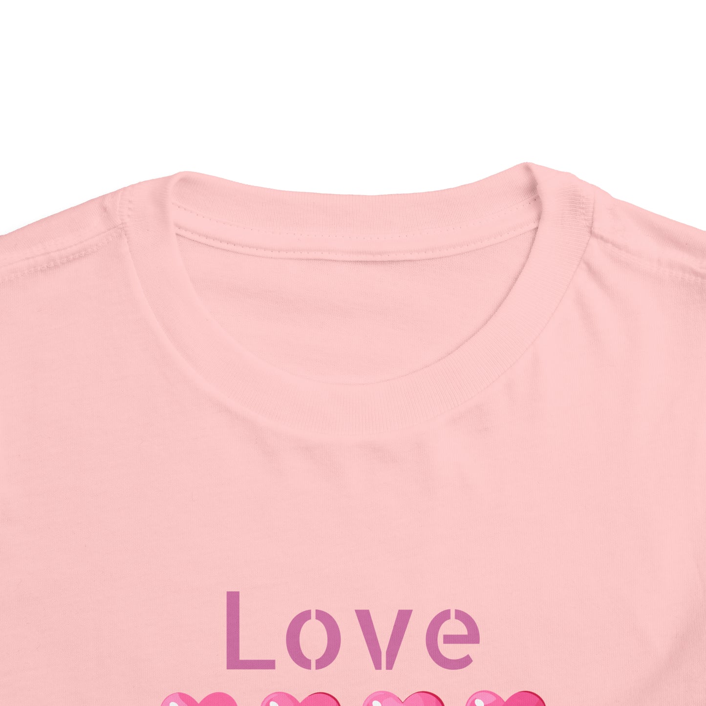 Valentine's pink color hearts shape design Toddler Short Sleeve Tee