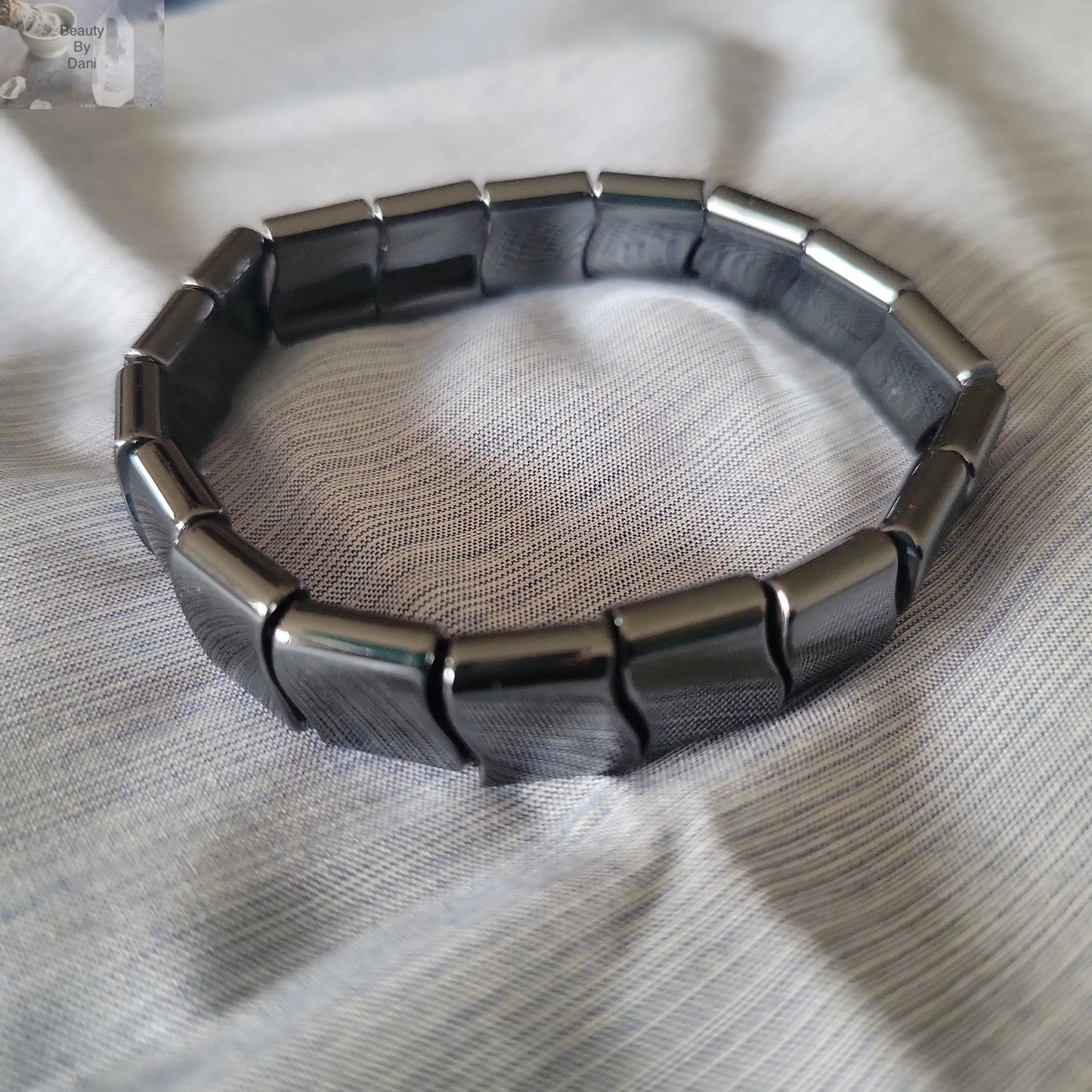 10mm Hematite Bracelet 7.5 Inches