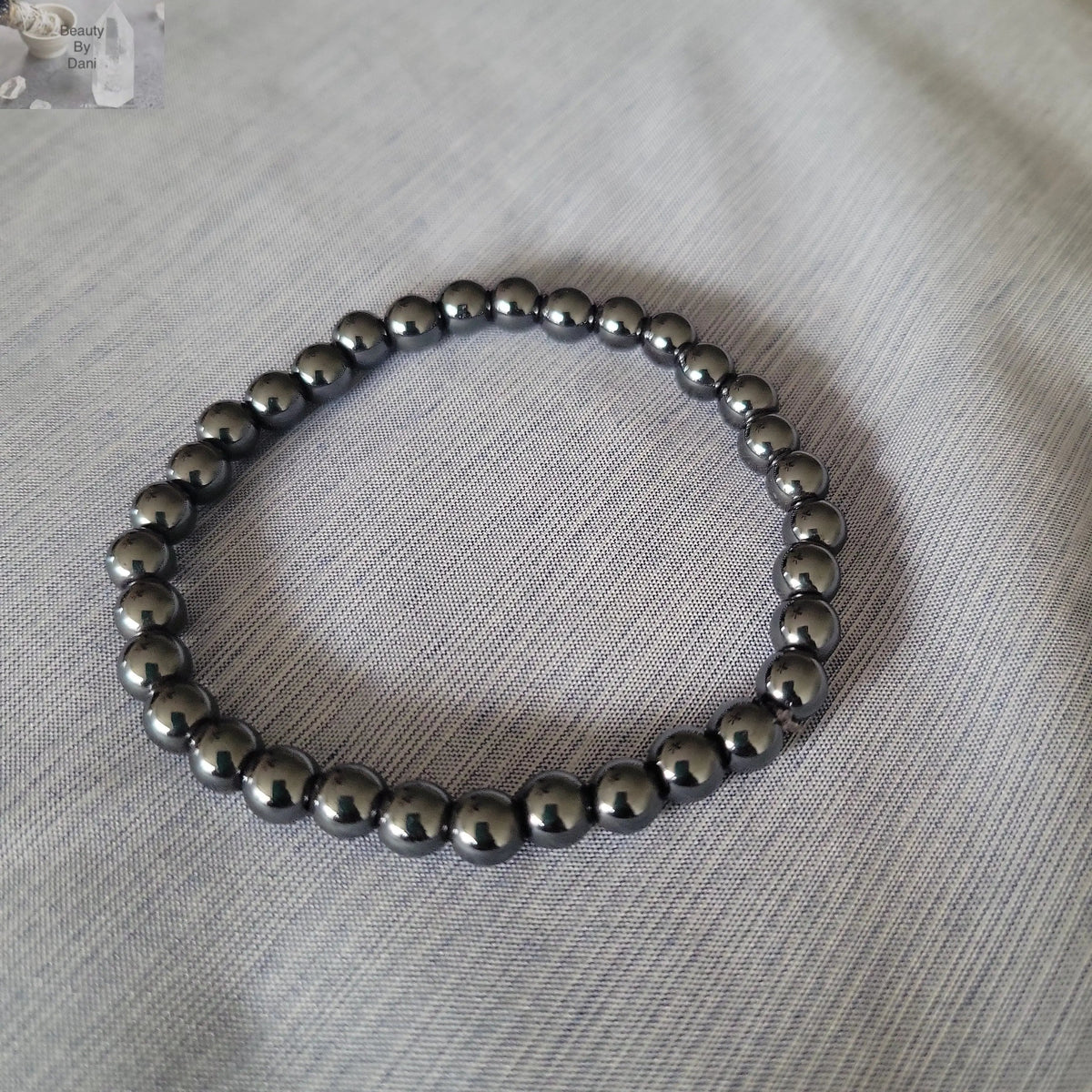 Hematite Grounding 6mm Bracelet 7.5in