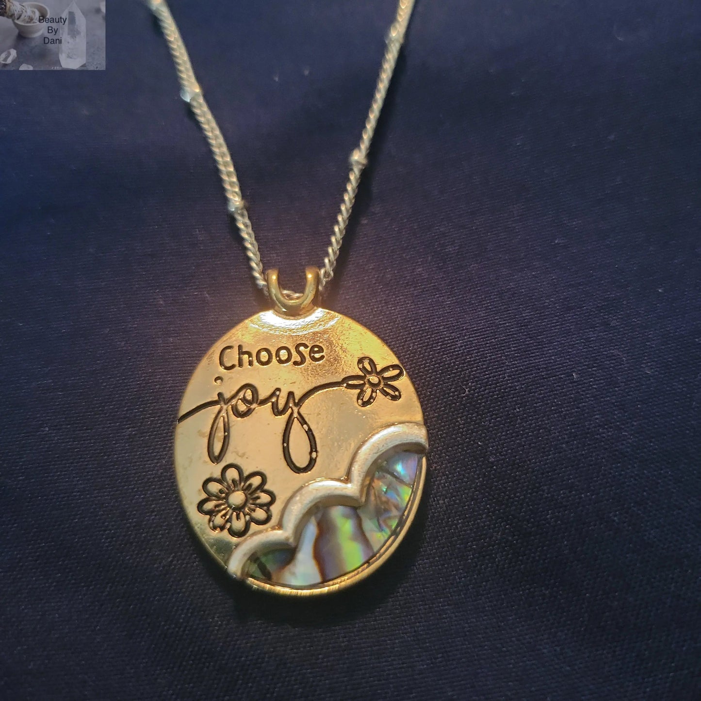 Abalone Iridescent Necklace Stainless Steel Choose Joy