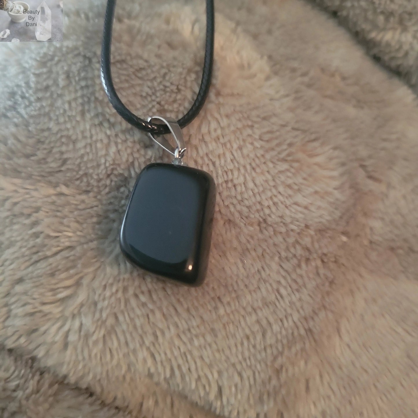 Onyx Small Pendant Necklace Elegant by Beauty by Dani