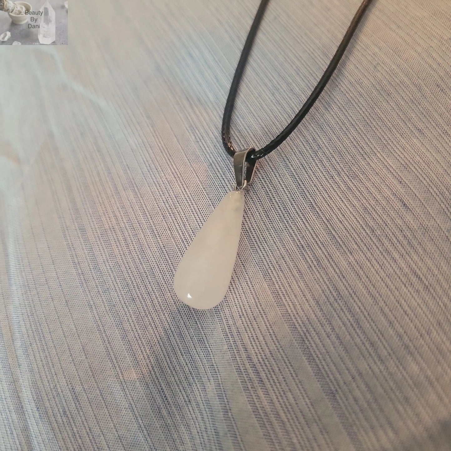 Rose Quartz Healing Necklace Heart Stone Pendant Beauty by Dani