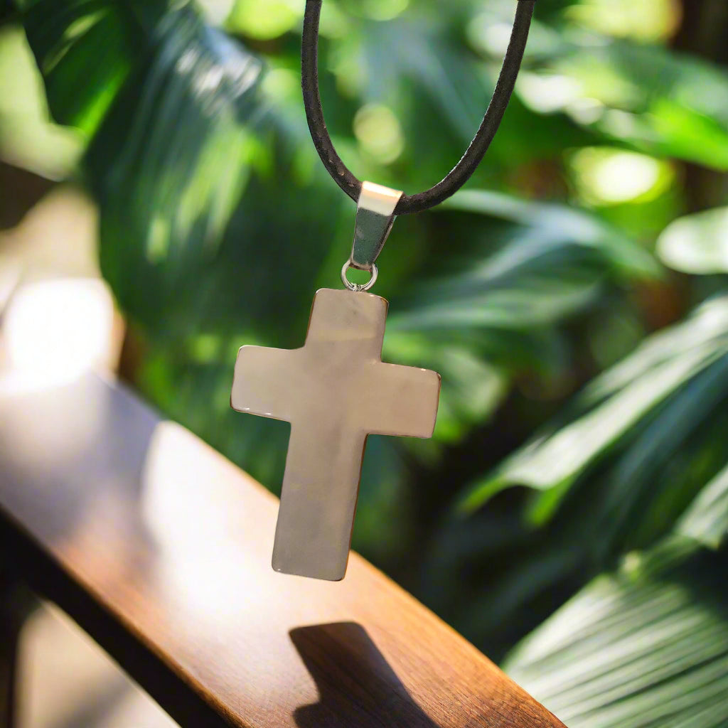 Rose Quartz Elegant Cross Necklace by Beauty by Dani