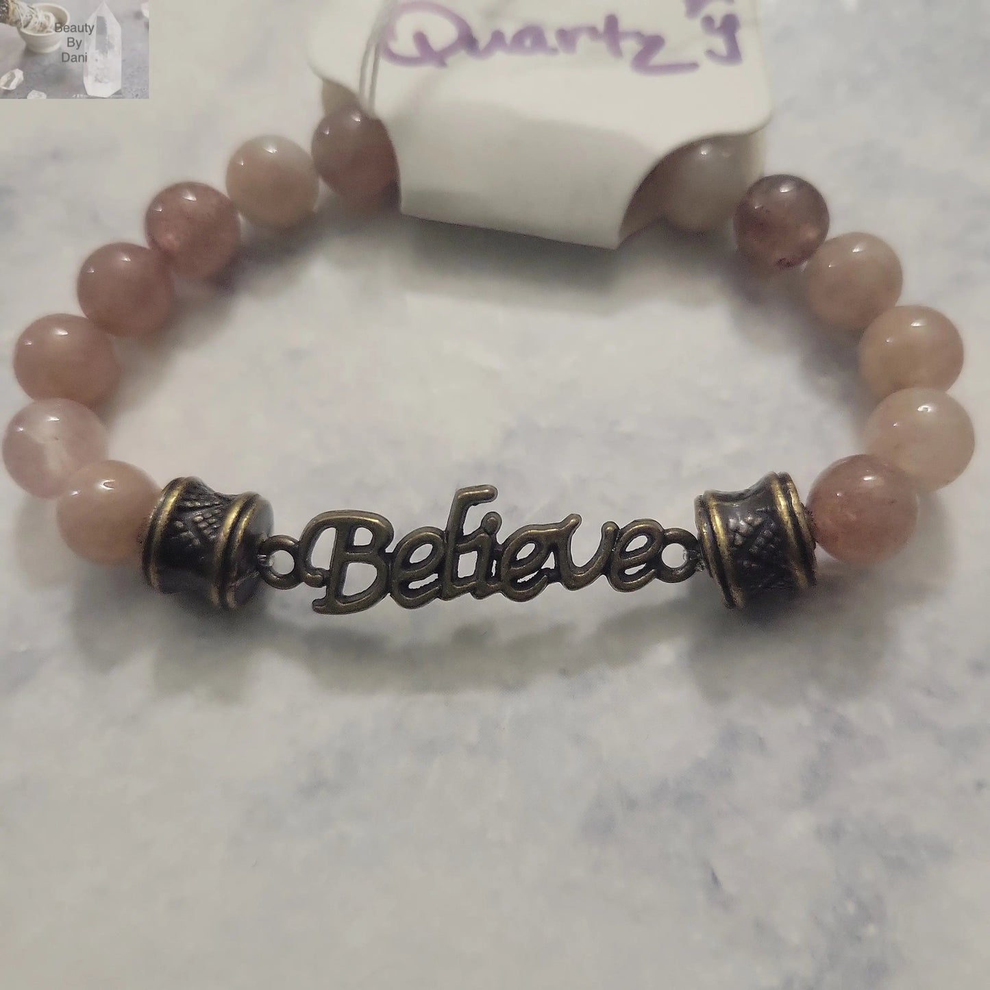 Strawberry Quartz Adjustable Healing Bracelet
