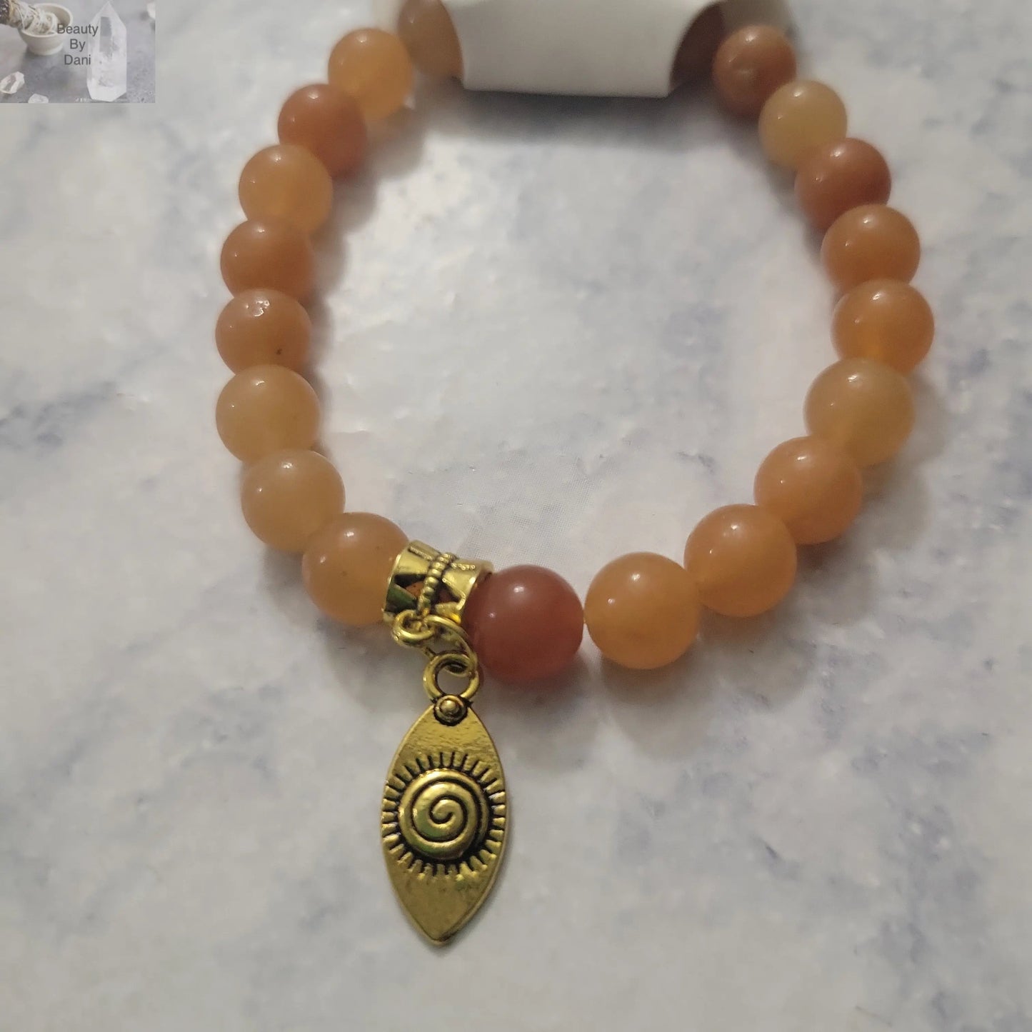 Red Aventurine 8mm Charm Bracelet Beauty by Dani