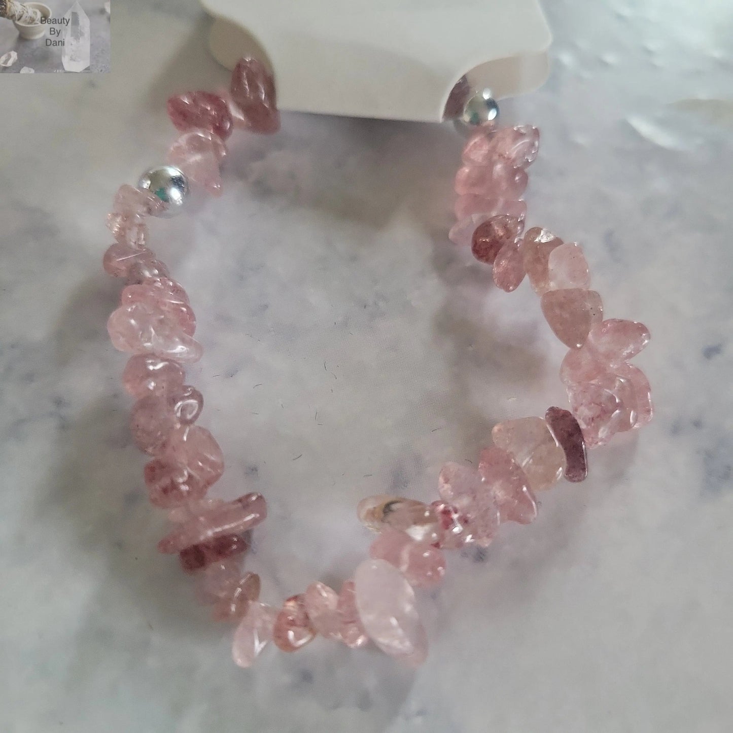 Strawberry Quartz Adjustable Healing Bracelet Beauty by Dani