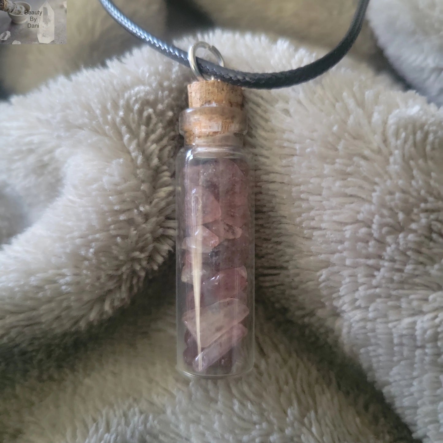 Strawberry Quartz Pink Crystal Necklace Beauty by Dani