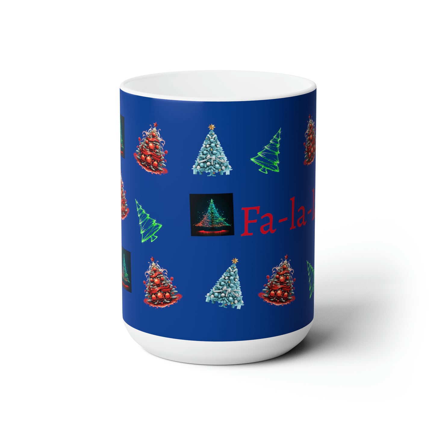 Fa-la-la Christmas Dark blue Ceramic Mug 15oz