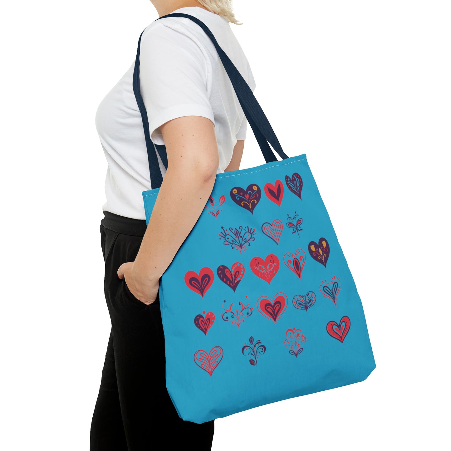 Valentine's Turquoise Tote Bag (AOP)