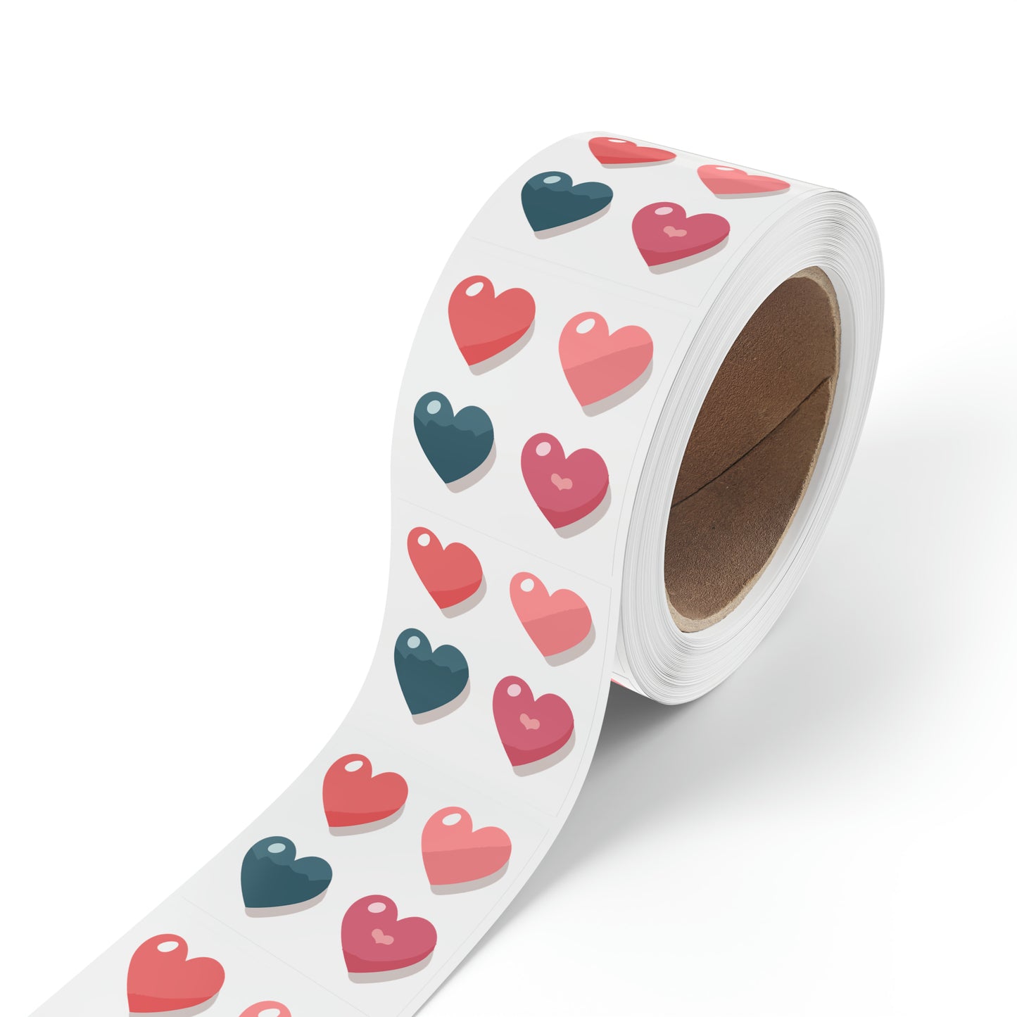 Valentine's day four hearts Square Sticker Label Rolls