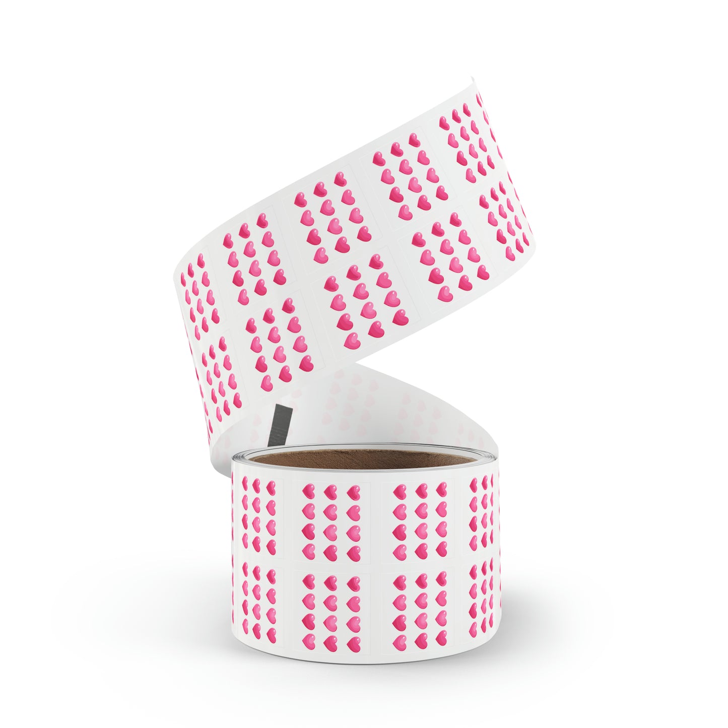 Valentine's day pink hearts shape Square Sticker Label Rolls