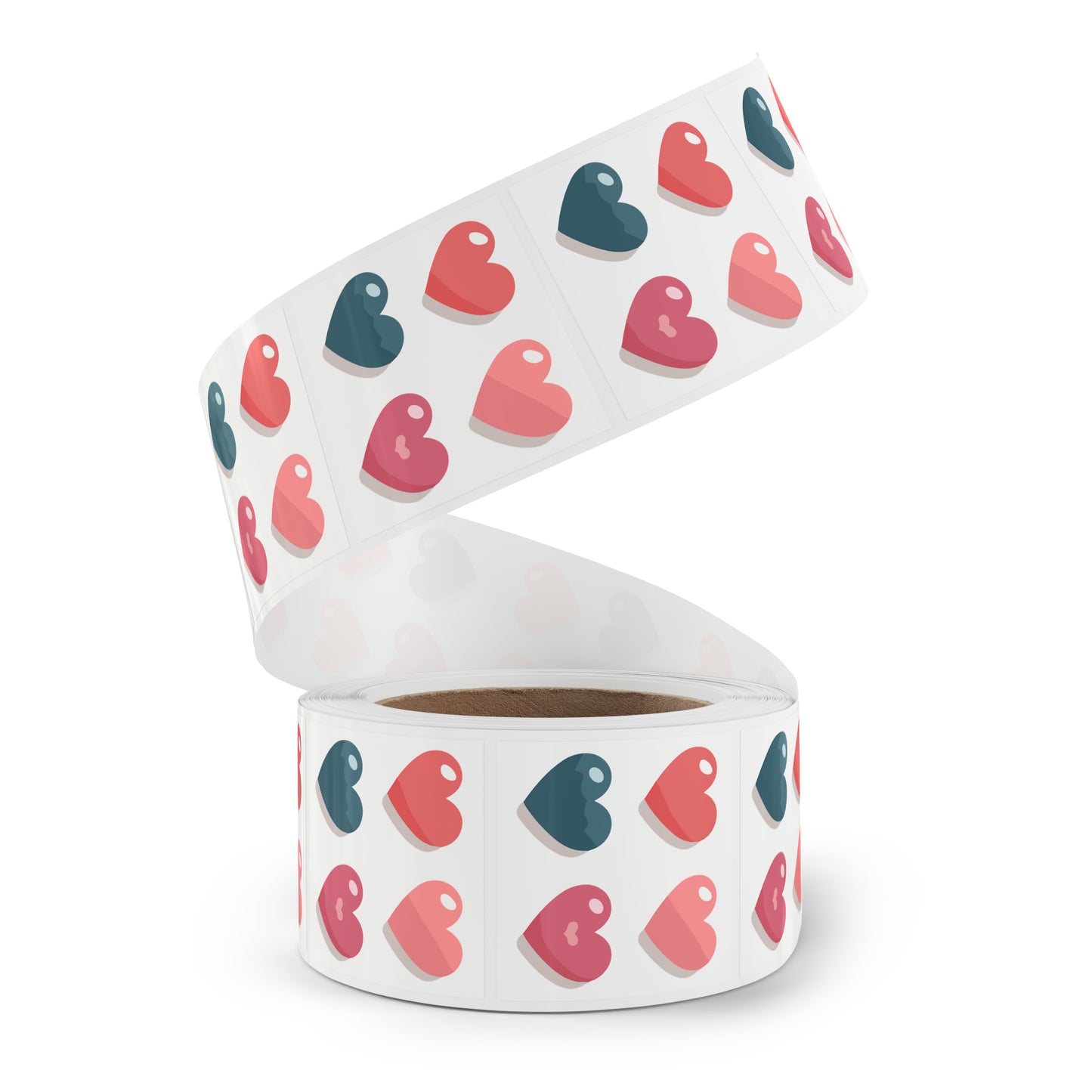 Valentine's day four hearts Square Sticker Label Rolls