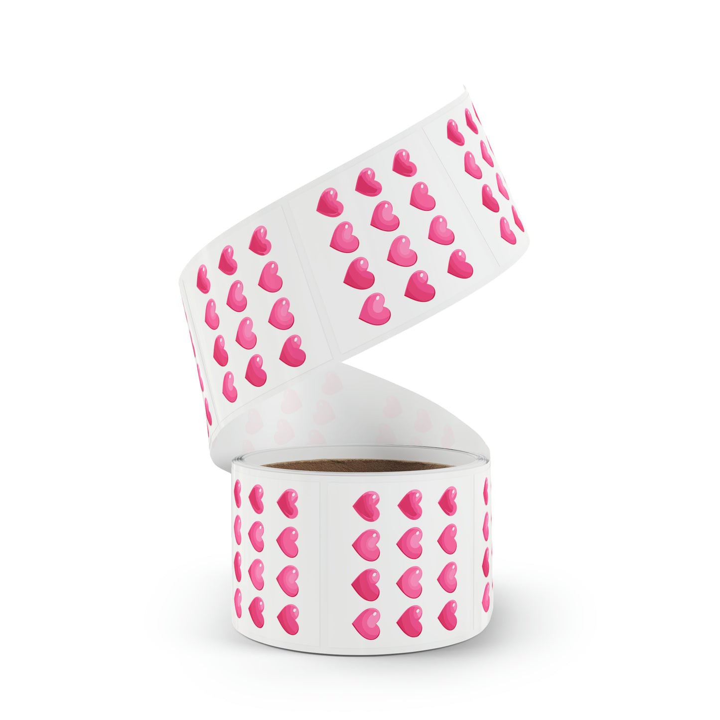 Valentine's day pink hearts shape Square Sticker Label Rolls