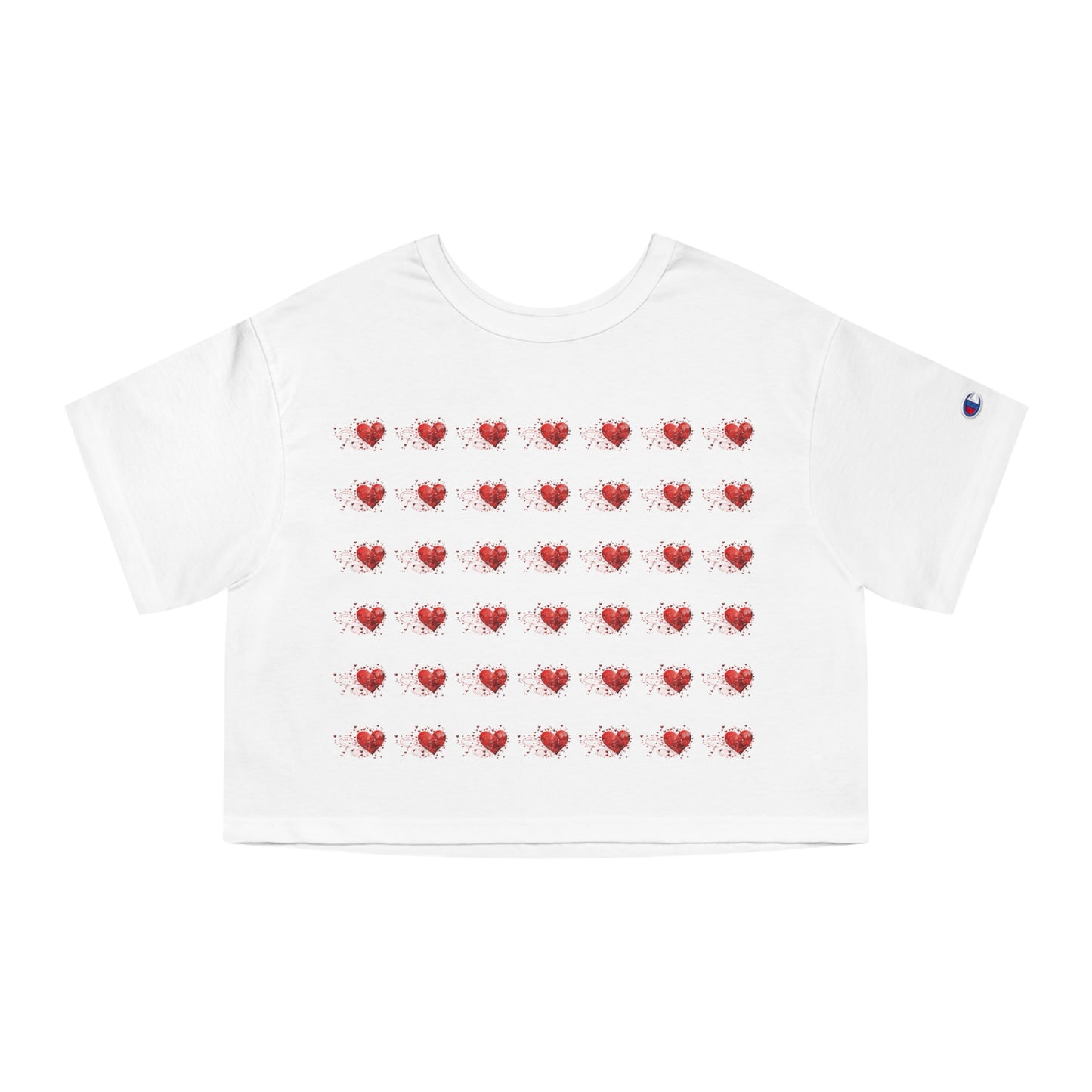 Valentine's and musical combination Champion Women's Heritage Cropped white T-Shirt for valentine's day.