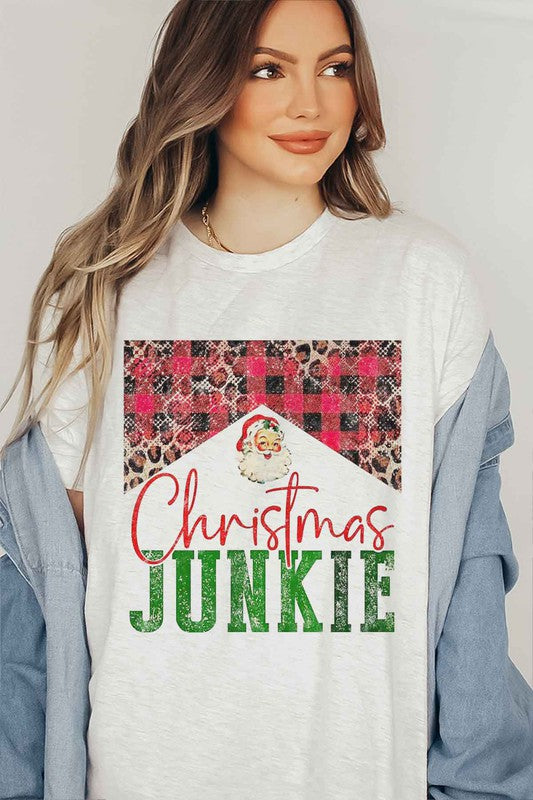 Christmas Junkie Premium Cotton Graphic T-Shirt