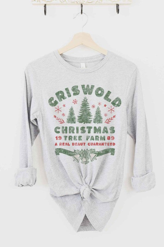 Christmas Tree Farm Long Sleeve Tee Premium Cotton Unisex