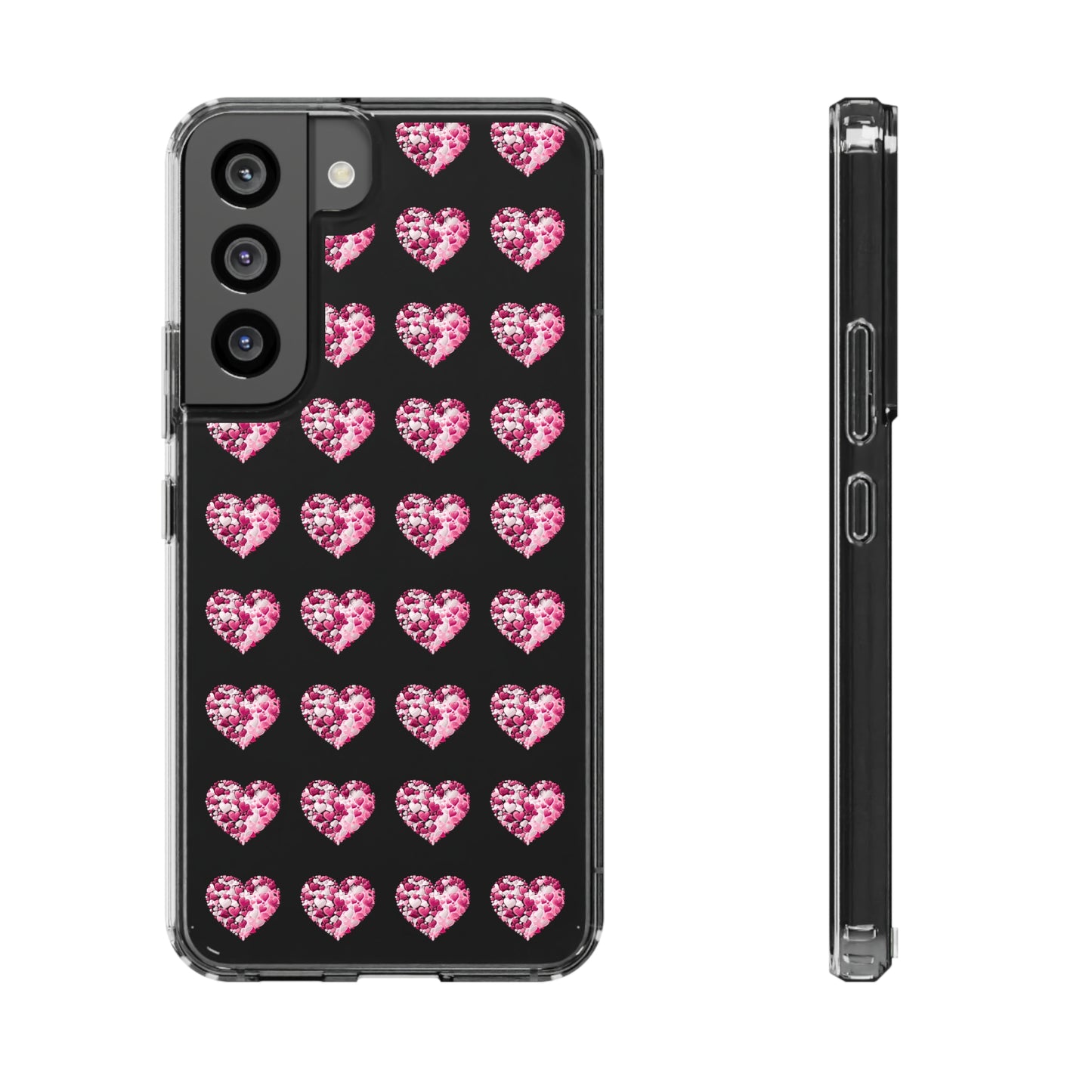 Valentine's Day, red heart shape design Clear Cases