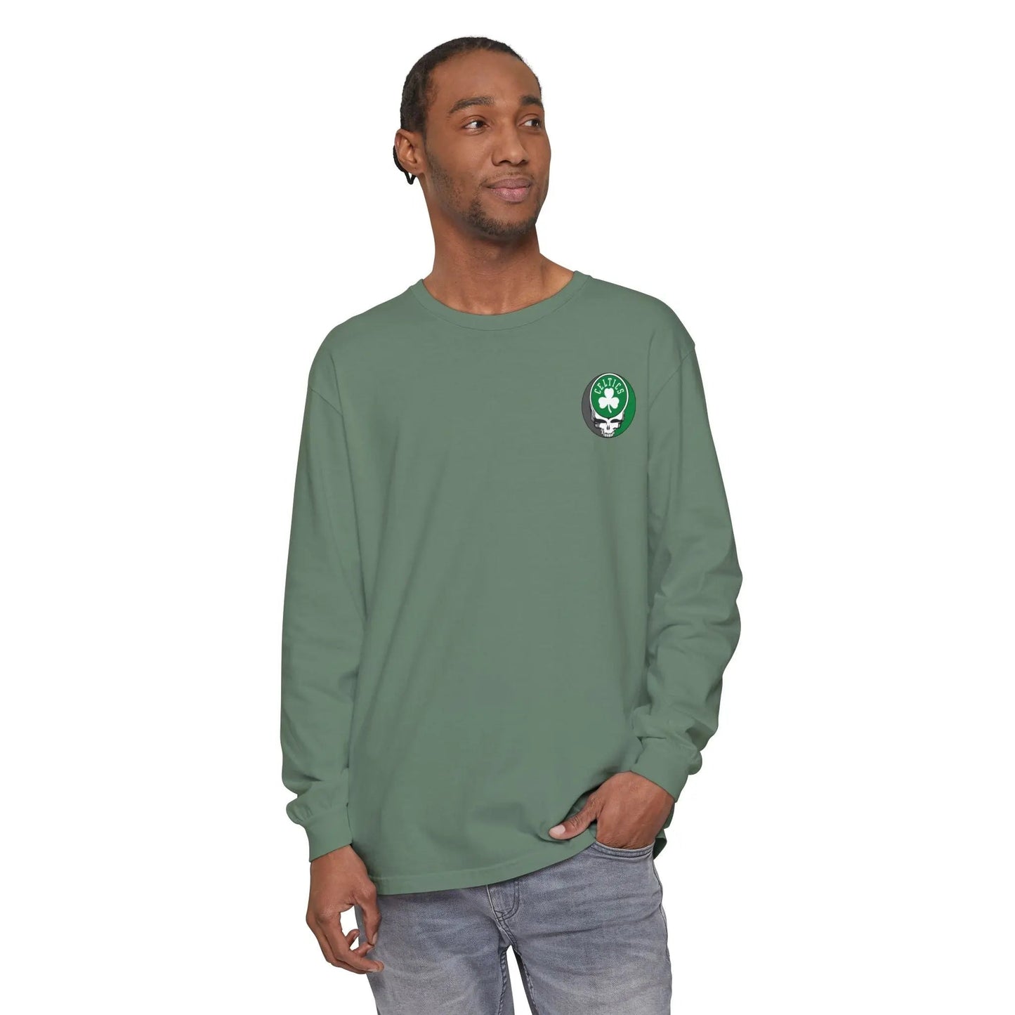 Boston Celtics Garment-dyed Long Sleeve T-Shirt Two-Sided Vineyard Collection