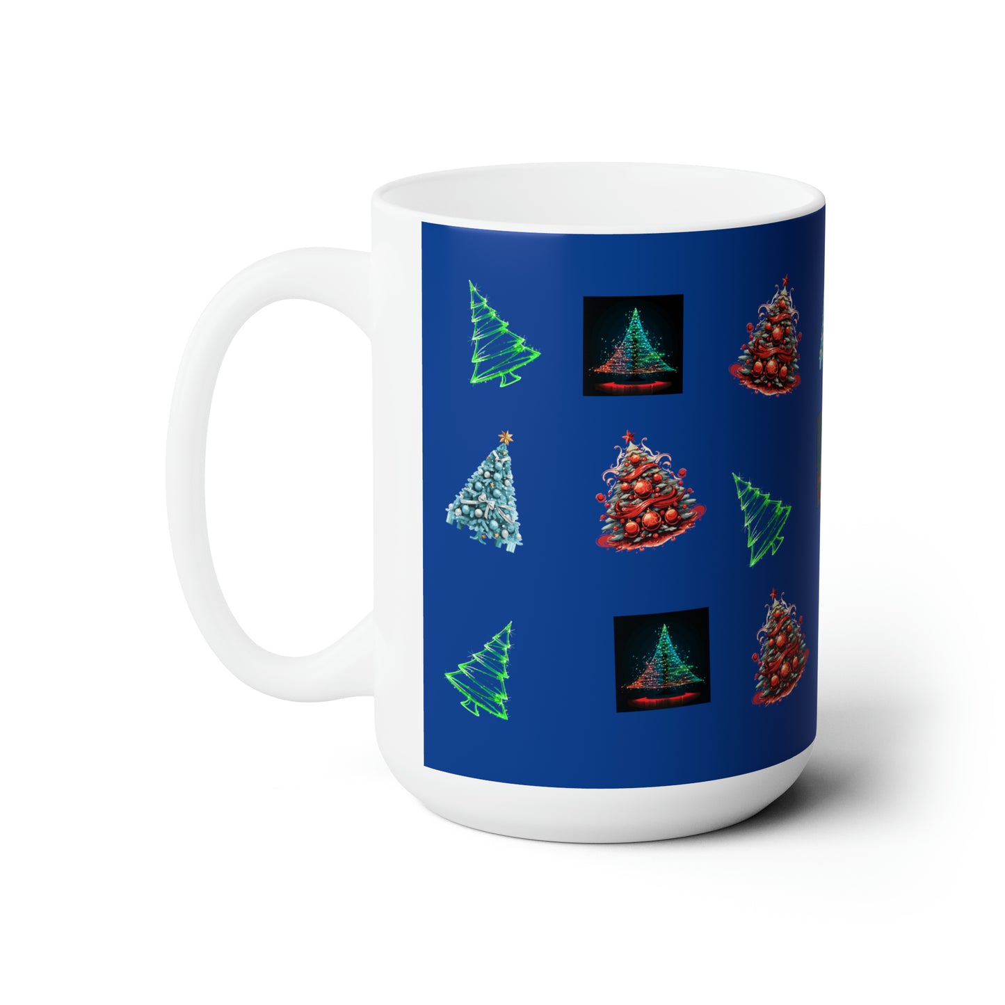 Fa-la-la Christmas Dark blue Ceramic Mug 15oz