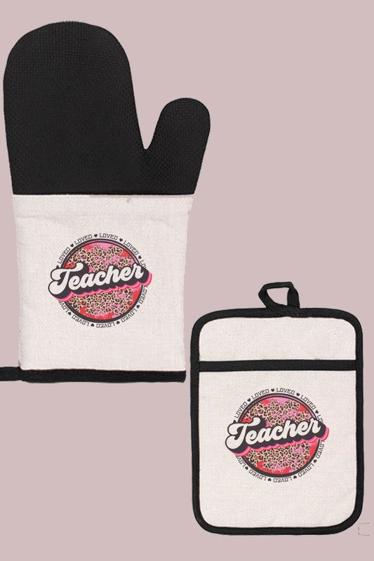 Valentine's Day Loved Teacher Oven Mitt Glove