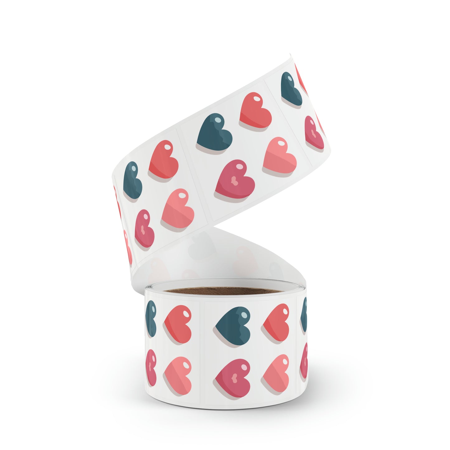 Valentine's day four hearts Square Sticker Label Rolls