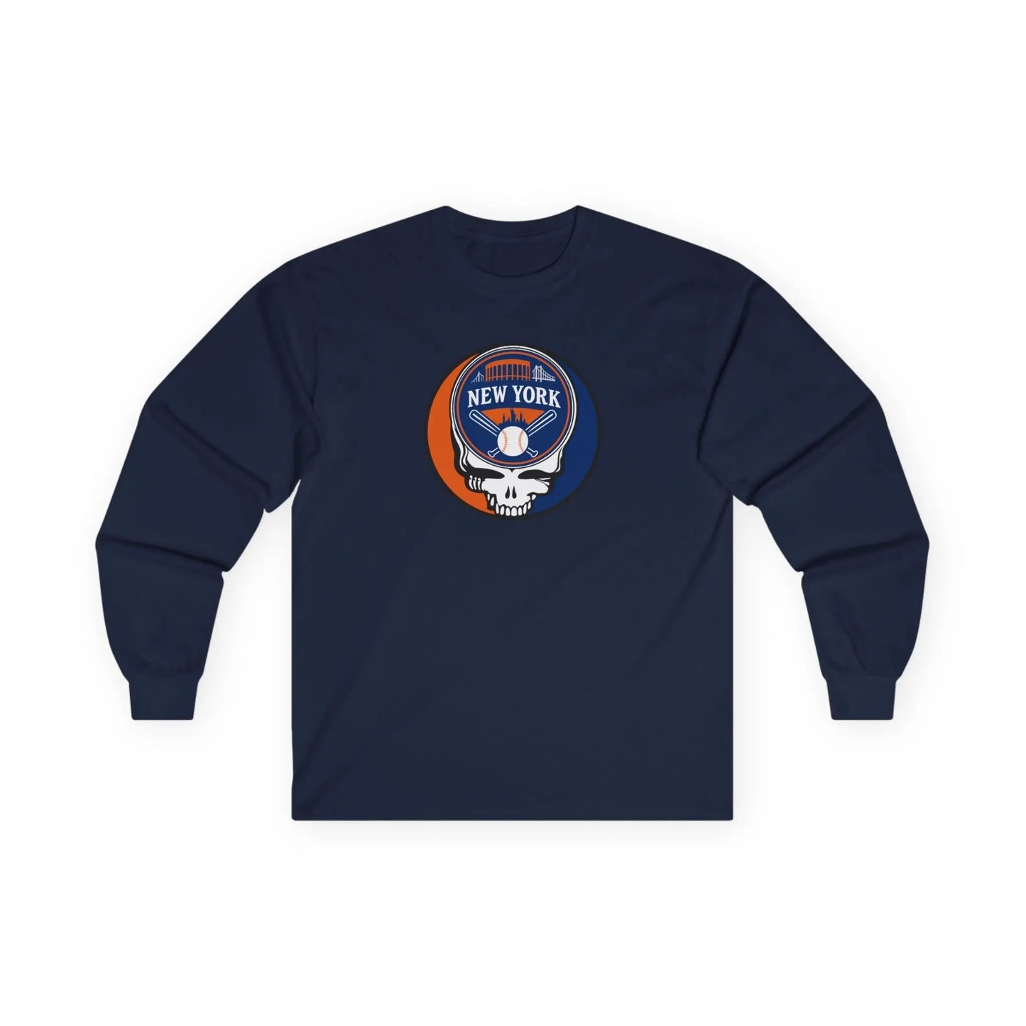 Grateful Dead Ultra-Cotton Long Sleeve Tee New York Baseball Edition MLB