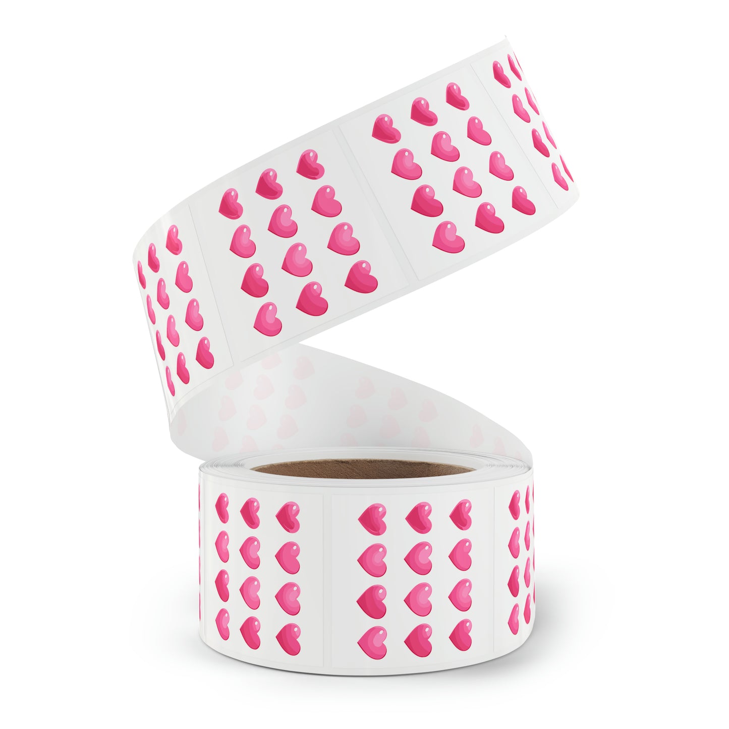 Valentine's day pink hearts shape Square Sticker Label Rolls