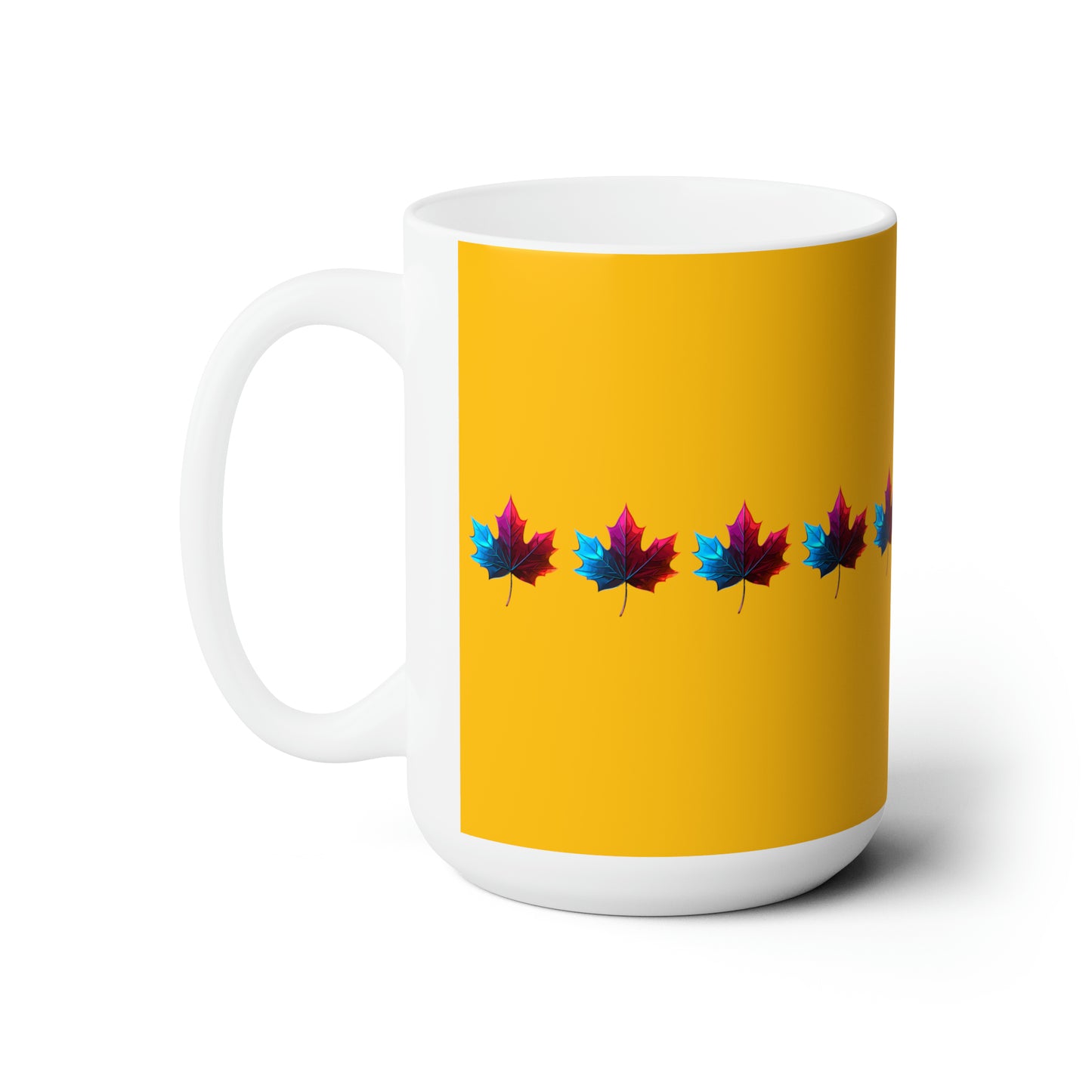 Canada Maple Leaf design Yellow Christmas Ceramic Mug 15oz