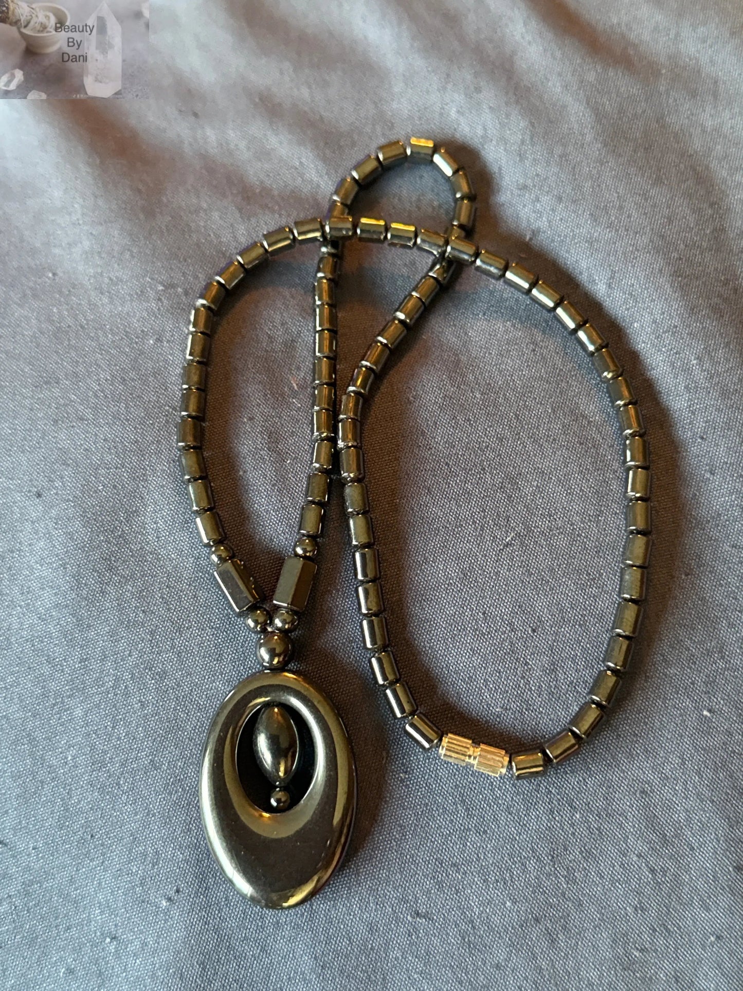 Hematite Grounding Oval Necklace Beauty by Dani