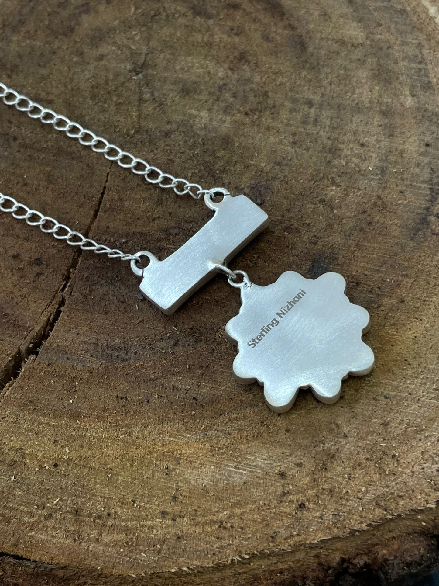 "Halloween Collection" Handmade Sterling Silver Black Onyx, Bumblebee Necklace with Signed Nizhoni