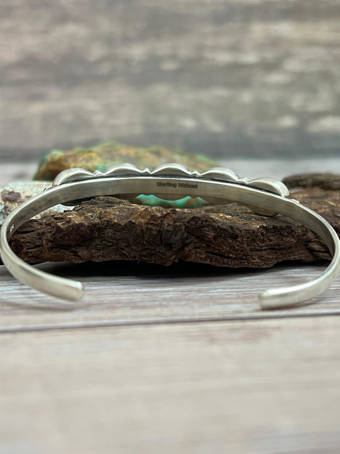 "Halloween Collection" Handmade Sterling Silver Black Onyx, Bumblebee Cuff Bracelet with Signed Nizhoni