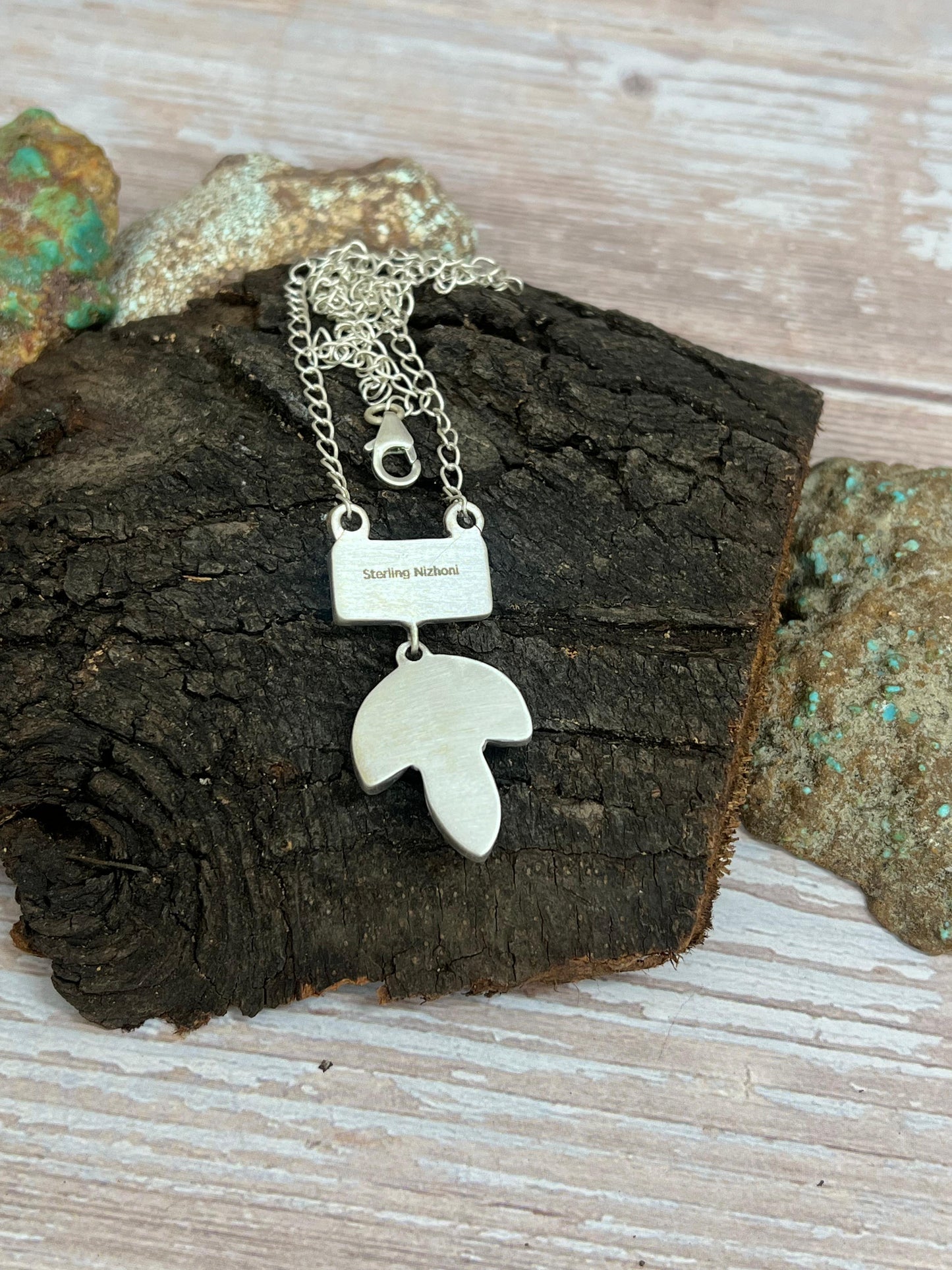 "Halloween Collection" Handmade Sterling Silver Black Onyx, Bumblebee Necklace with Signed Nizhoni