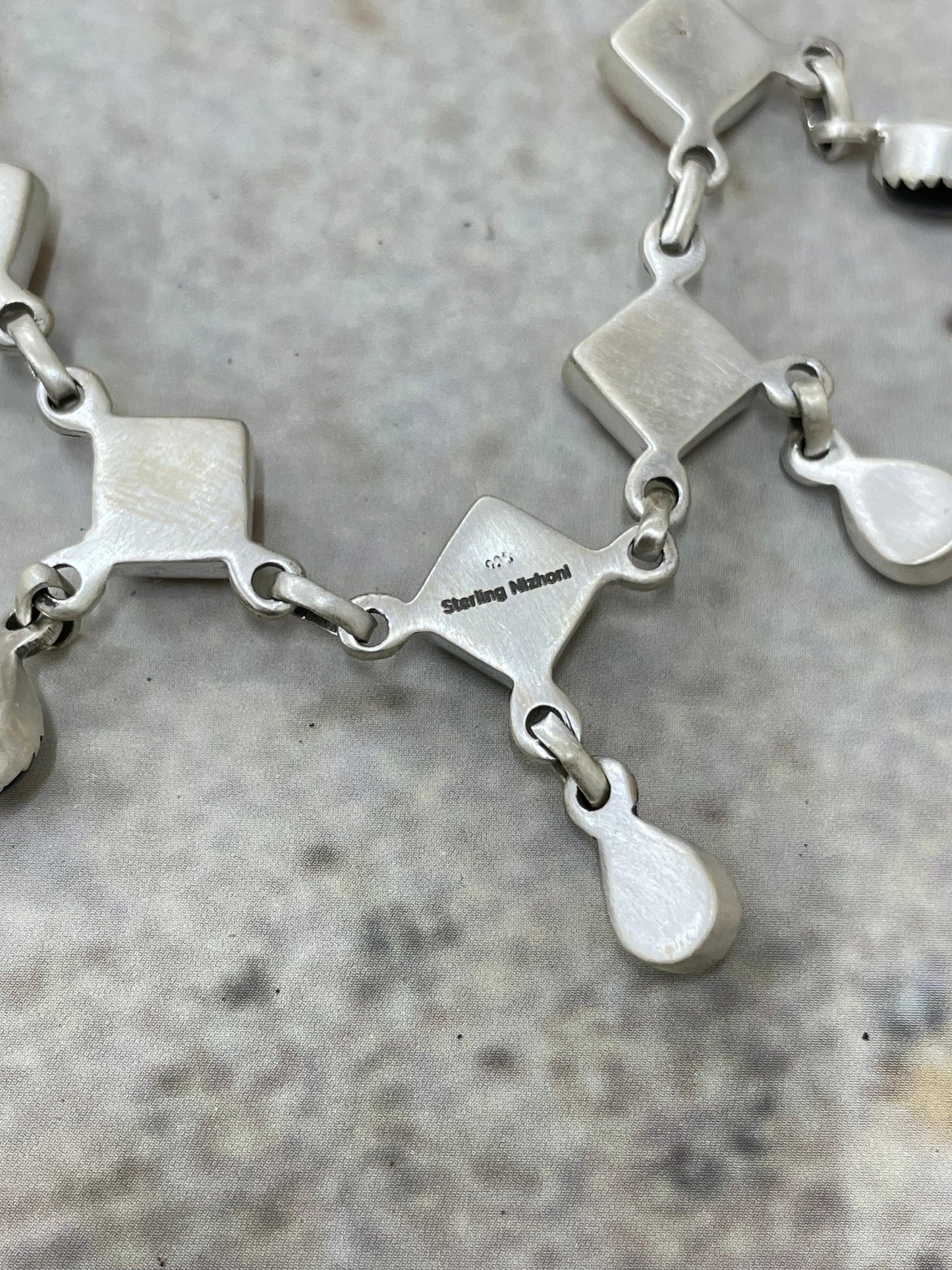 "Halloween Collection" Handmade Sterling Silver Black Onyx, Bumblebee Necklace with Signed Nizhoni