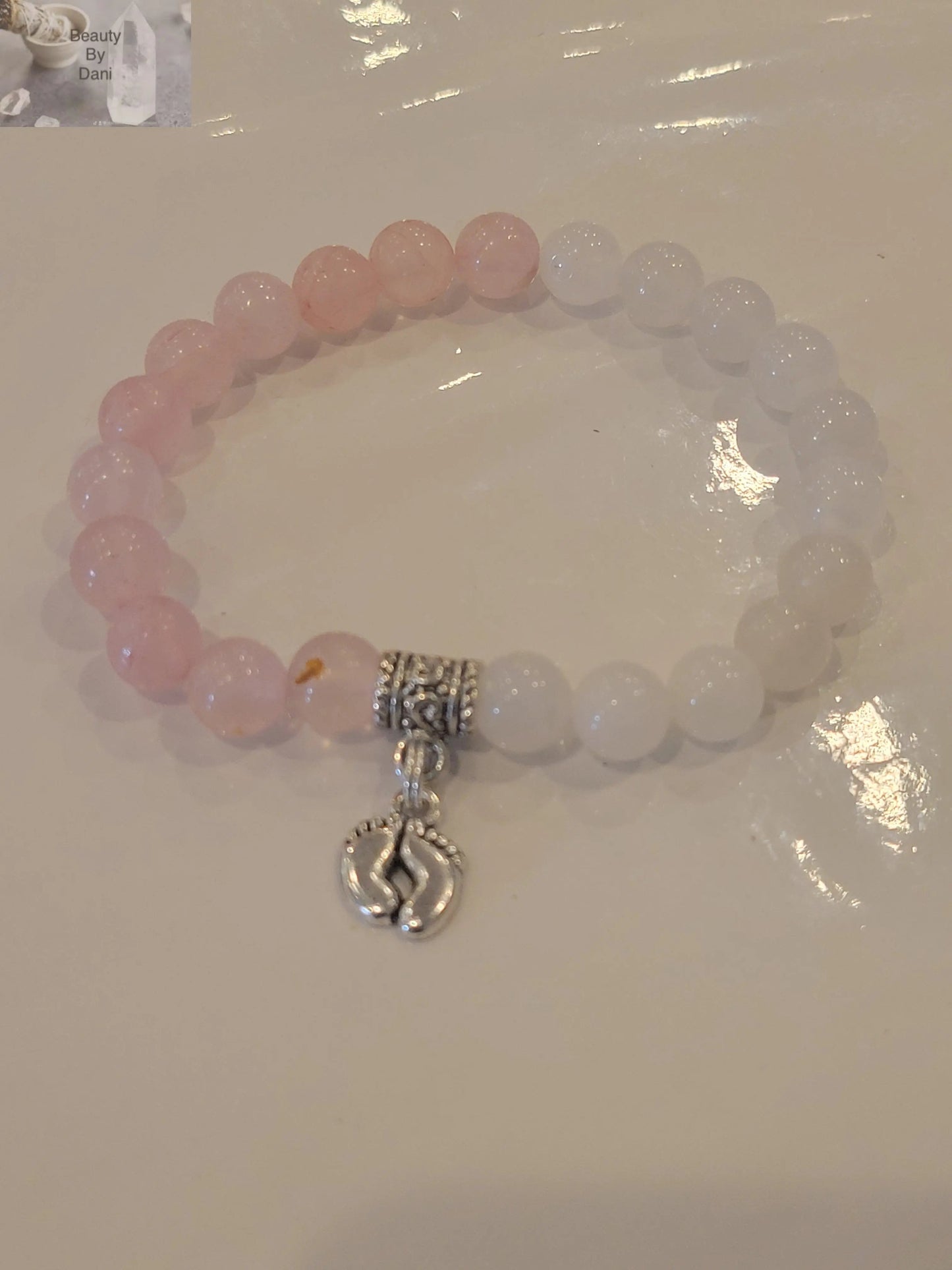 Rose Quartz and Moonstone Healing Bracelet Natural Gemstone Bracelet Beauty by Dani